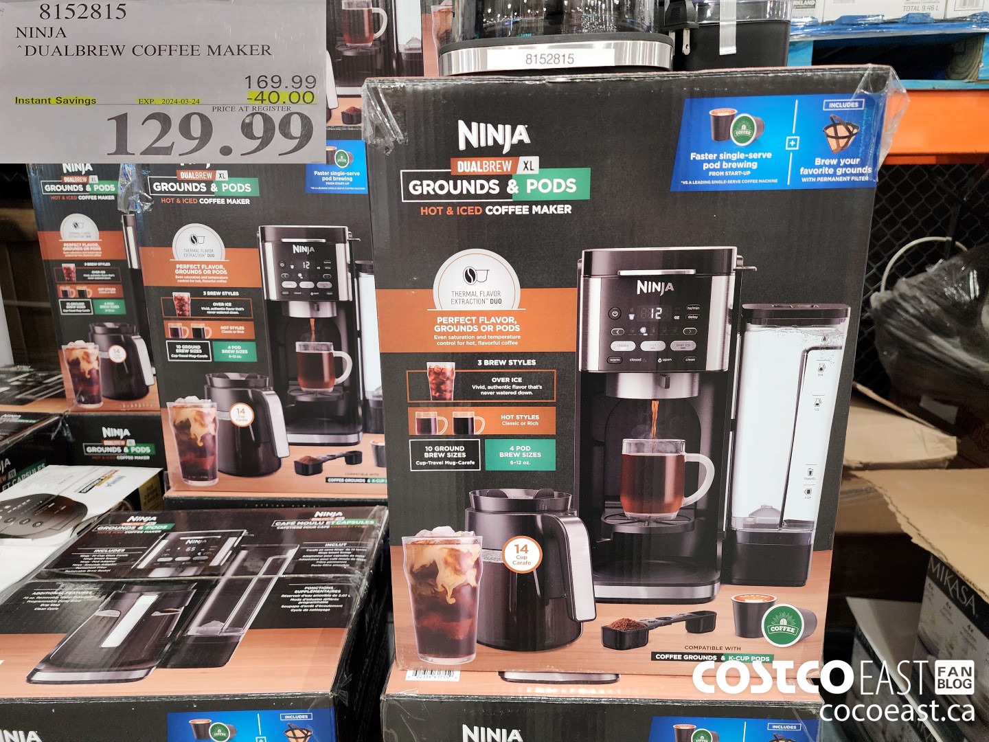 8152815 NINJA DUALBREW COFFEE MAKER ($40.00 INSTANT SAVINGS EXPIRES ON 2024-03-24) $129.99