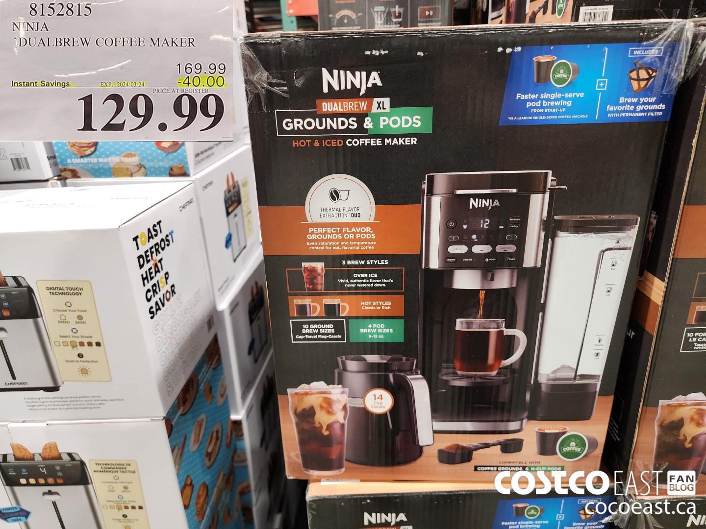 8152815 NINJA DUALBREW COFFEE MAKER ($40.00 INSTANT SAVINGS EXPIRES ON 2024-03-24) $129.99