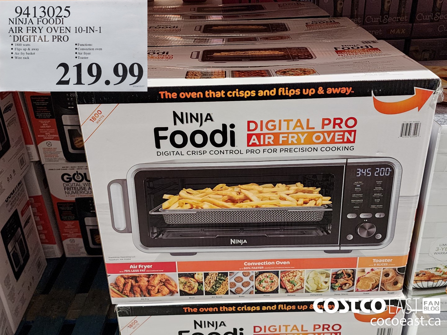 9413025 NINJA FOODI AIR FRY OVEN 10-IN-1 DIGITAL PRO $219.99