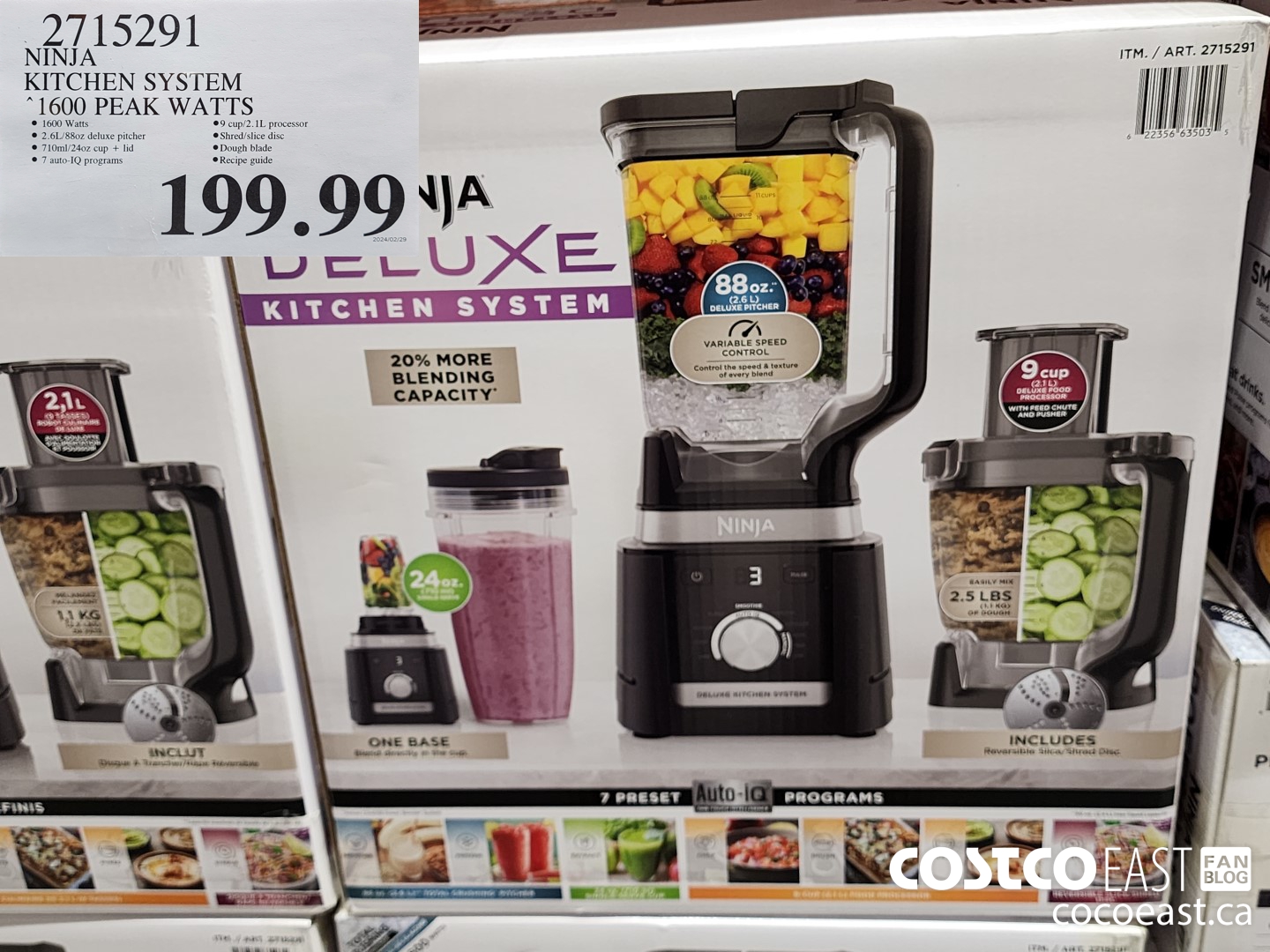 2715291 NINJA ~ KITCHEN SYSTEM 1600 PEAK WATTS $199.99