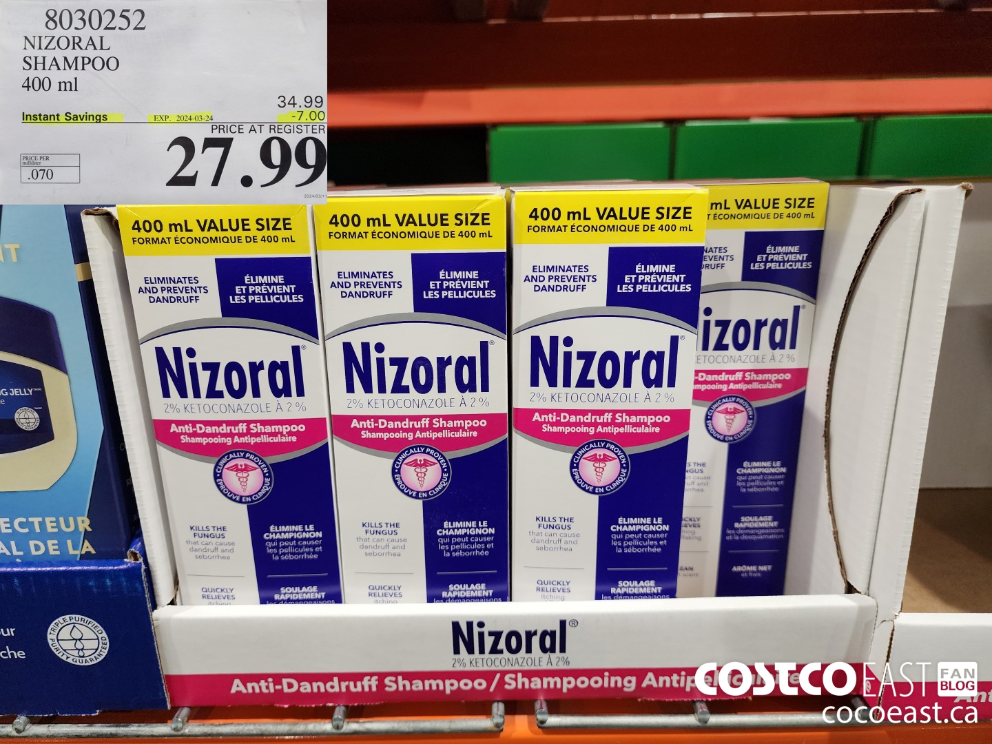 8030252 NIZORAL SHAMPOO 400 ML ($7.00 INSTANT SAVINGS EXPIRES ON 2024-03-24) $27.99