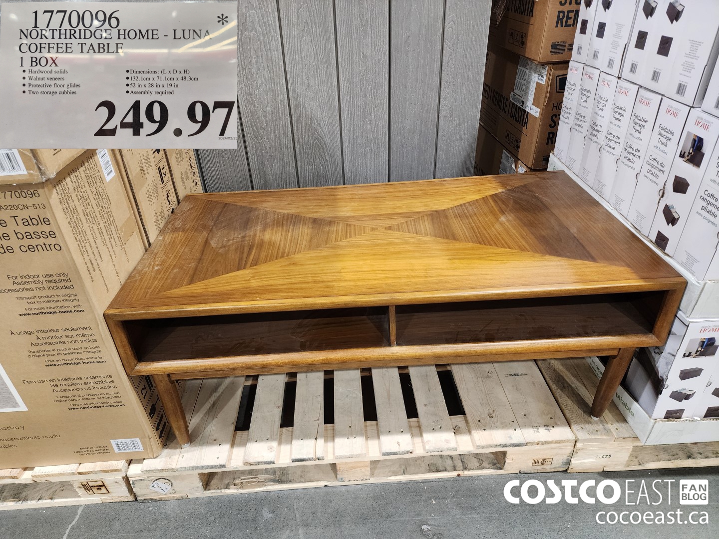 1770096 NORTHRIDGE HOME - LUNA COFFEE TABLE 1 BOX $249.97