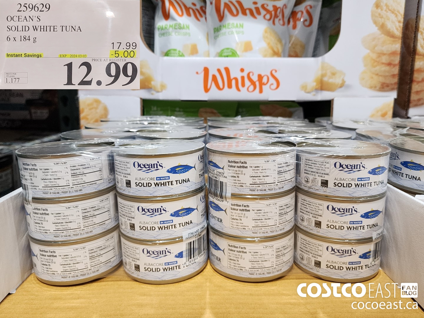 259629 OCEAN'S SOLID WHITE TUNA 6 x 184G ($5.00 INSTANT SAVINGS EXPIRES ON 2024-03-03) $12.99