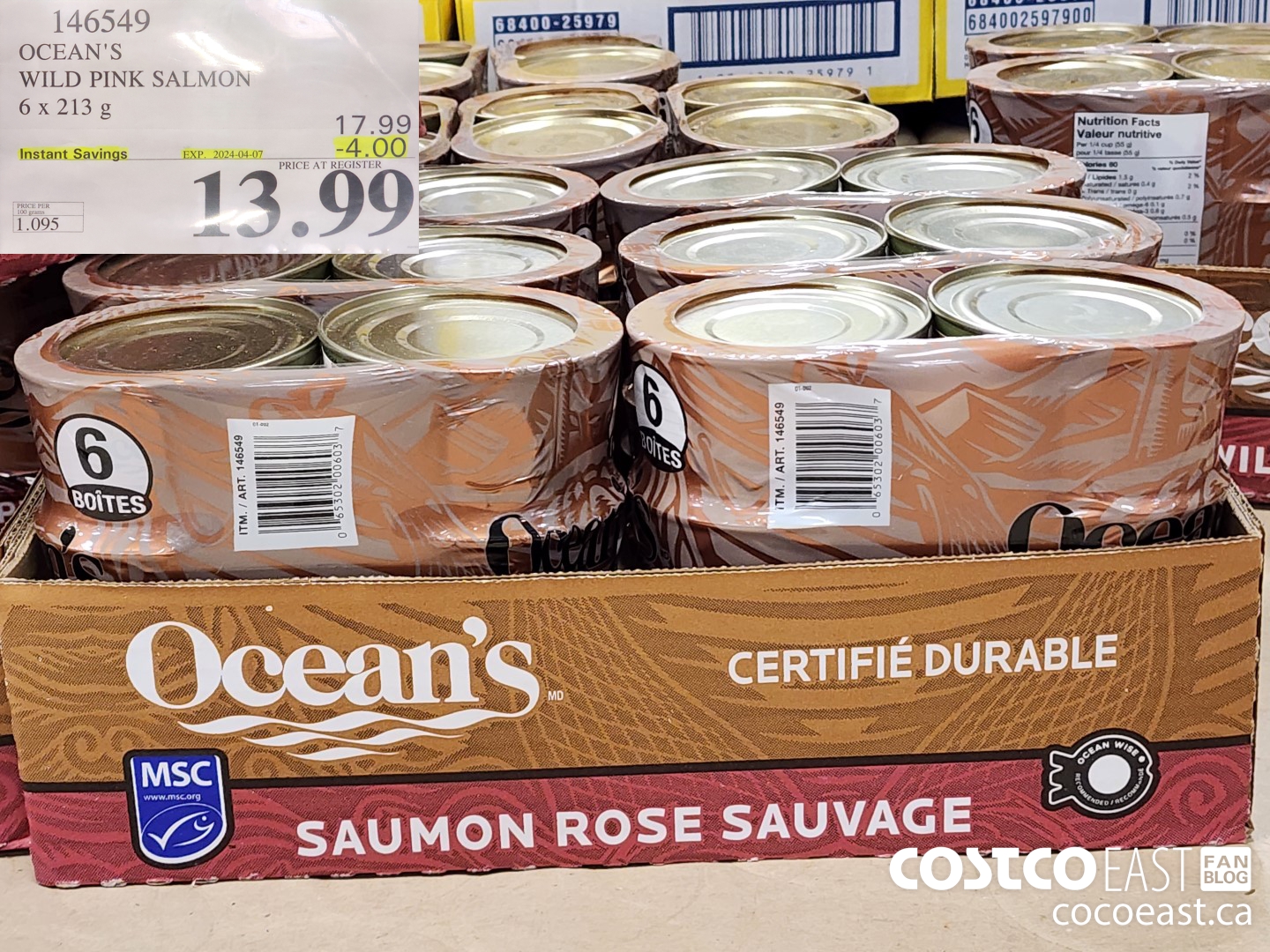146549 OCEAN'S WILD PINK SALMON 6 X 213  ($4.00 INSTANT SAVINGS EXPIRES ON 2024-04-07) $13.99