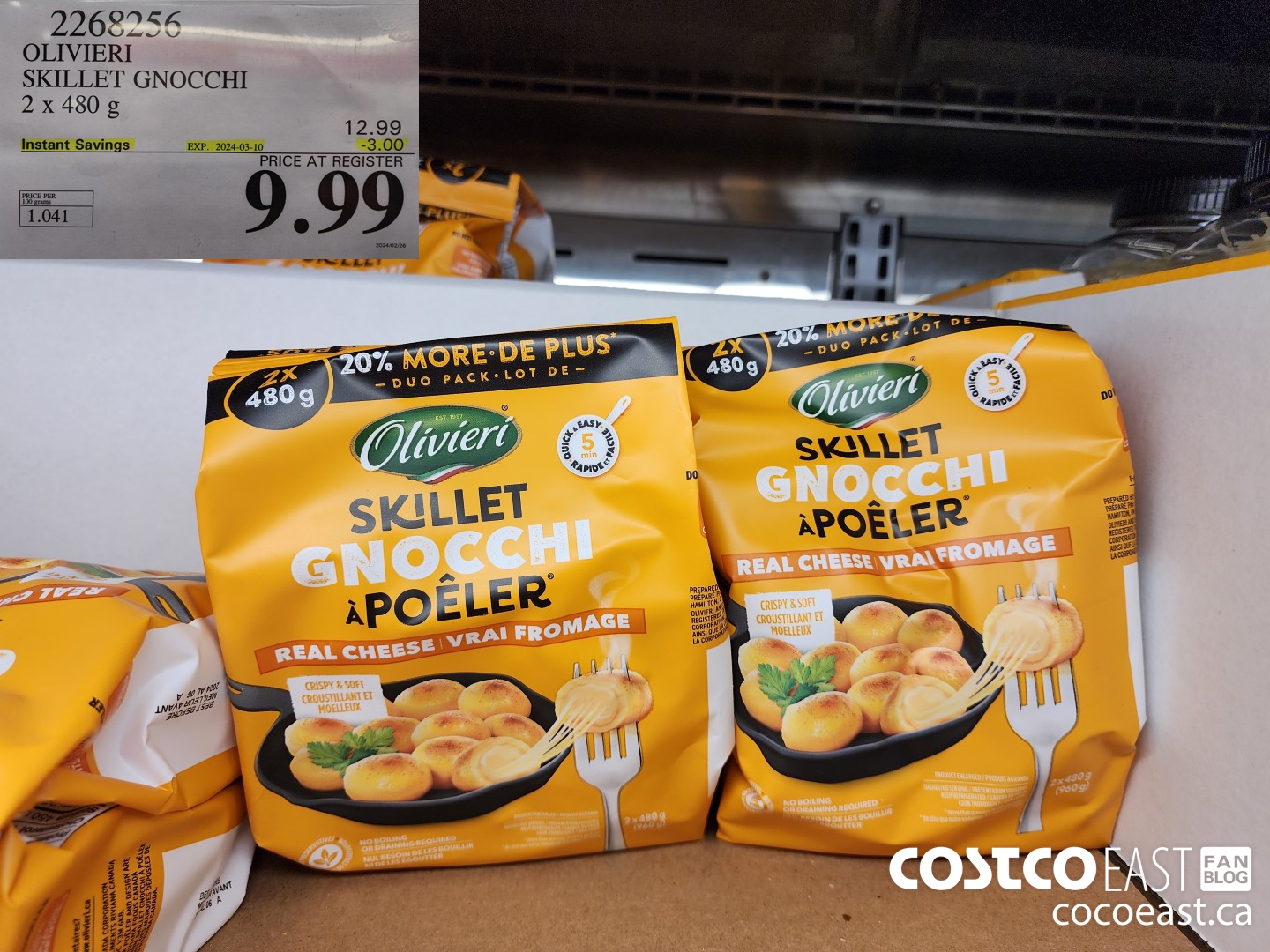 2268256 OLIVIERI SKILLET GNOCCHI 2 x 480G ($3.00 INSTANT SAVINGS EXPIRES ON 2024-03-10) $9.99