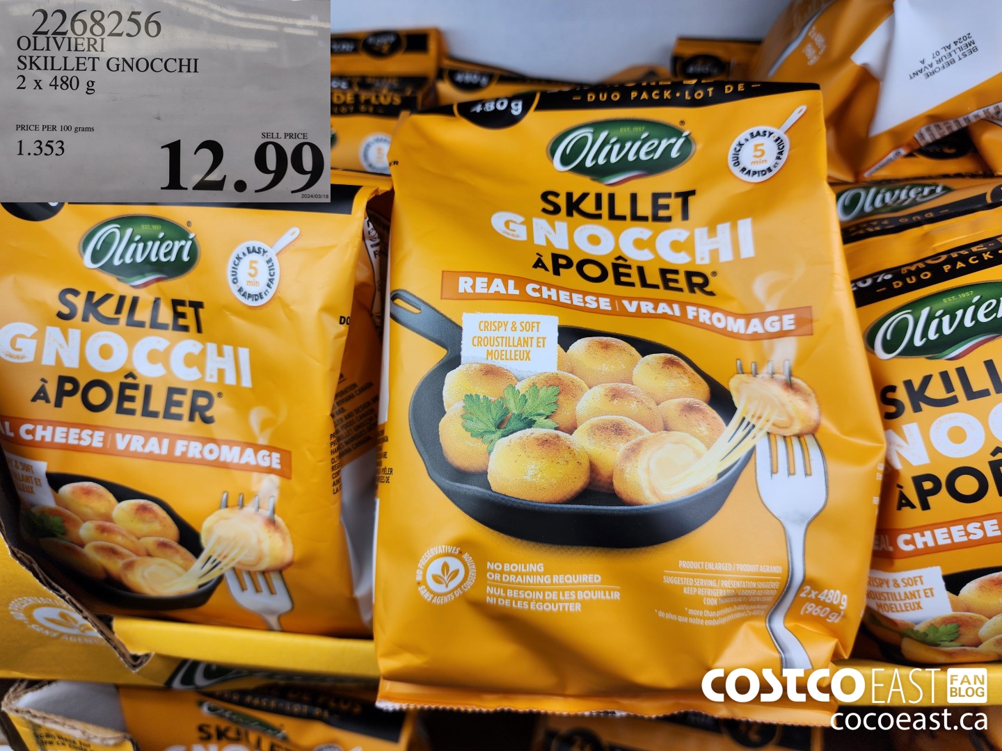 2268256 OLIVIERI SKILLET GNOCCHI 2 x 480G $12.99