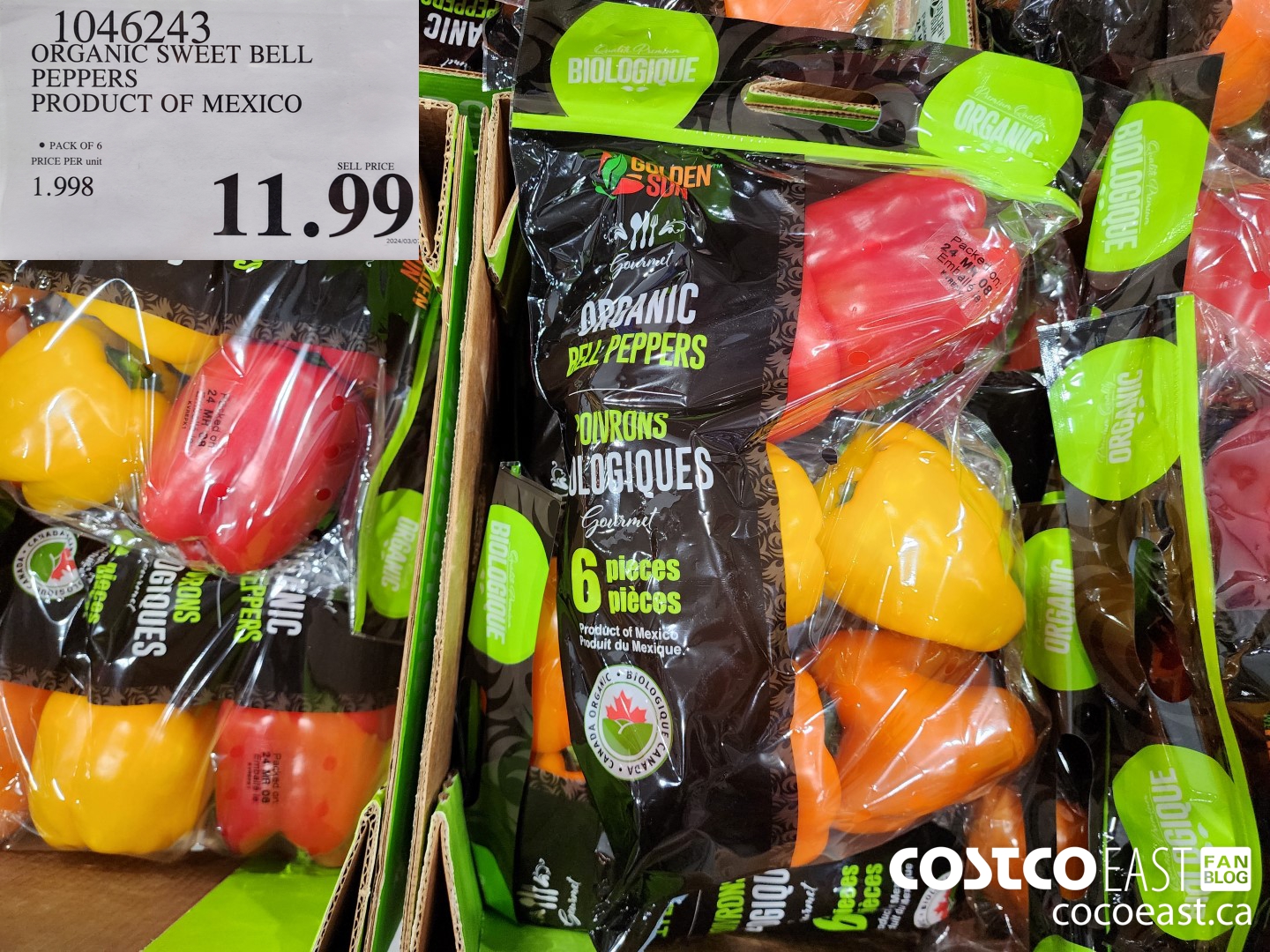 1046243 ORGANIC MIXED PEPPERS PRODUCT OF MEXICO $11.99