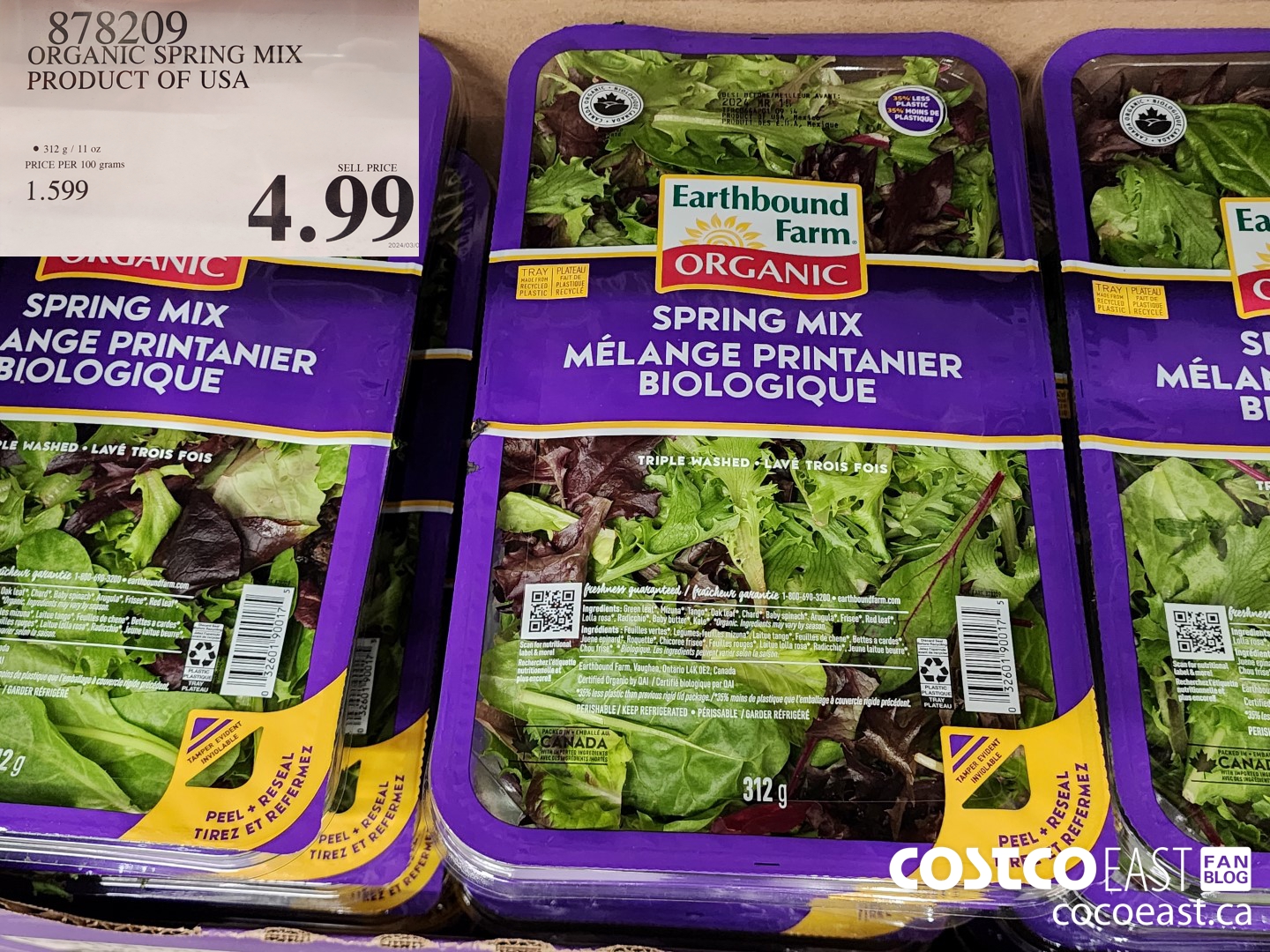 878209 ORGANIC SPRING MIX PRODUCT OF USA $4.99