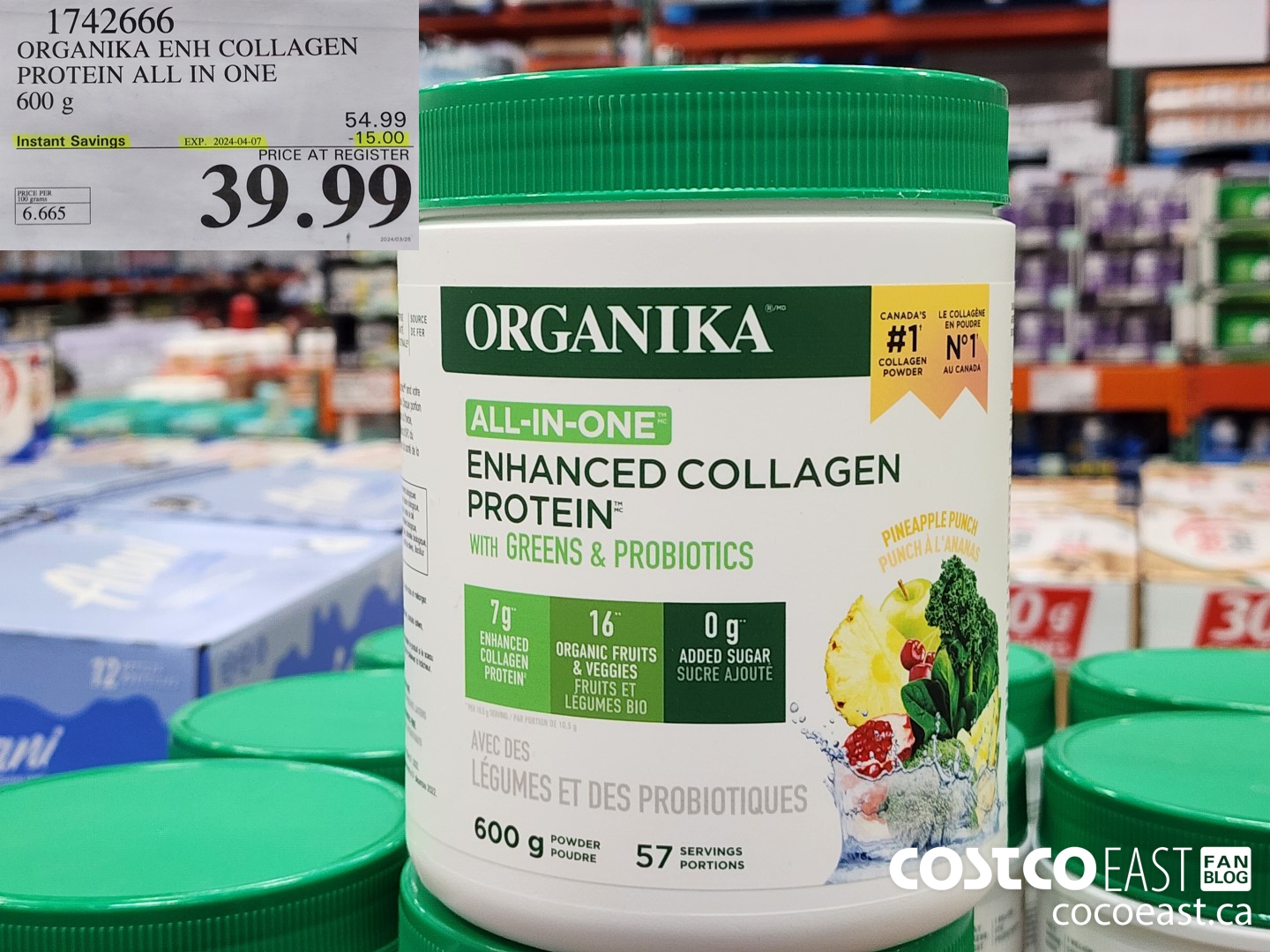 1742666 ORGANIKA ENH COLLAGEN PROTEIN ALL IN ONE 600 g ($15.00 INSTANT SAVINGS EXPIRES ON 2024-04-07) $39.99