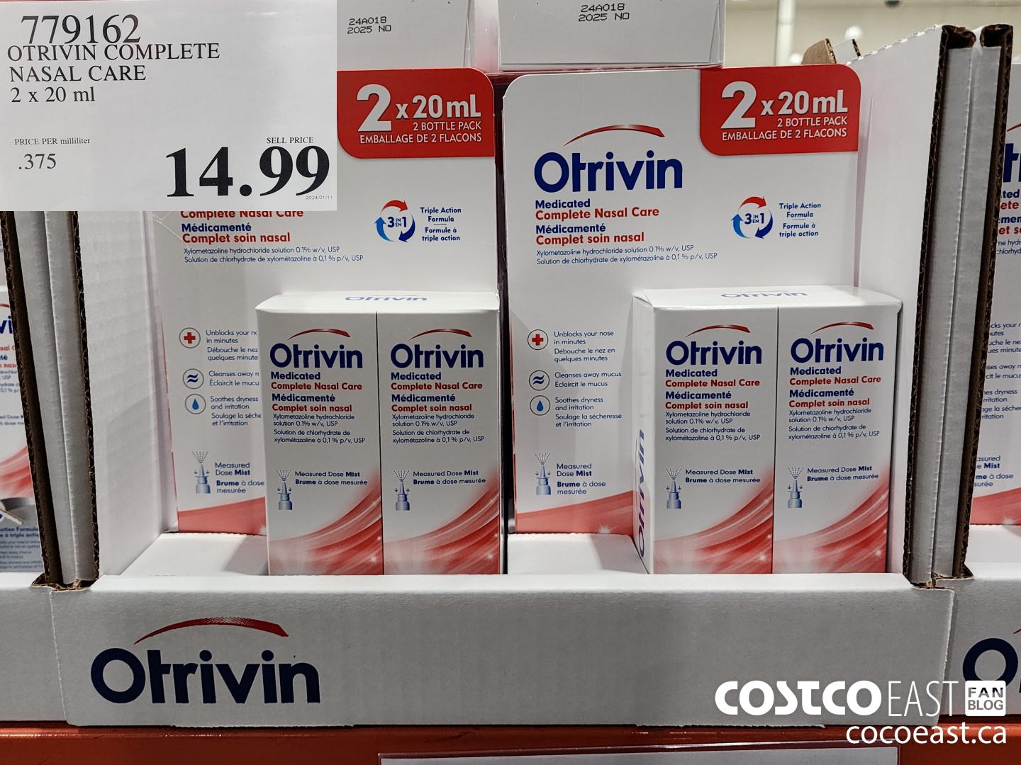 779162 OTRIVIN COMPLETE NASAL CARE 2 x 20ml $14.99