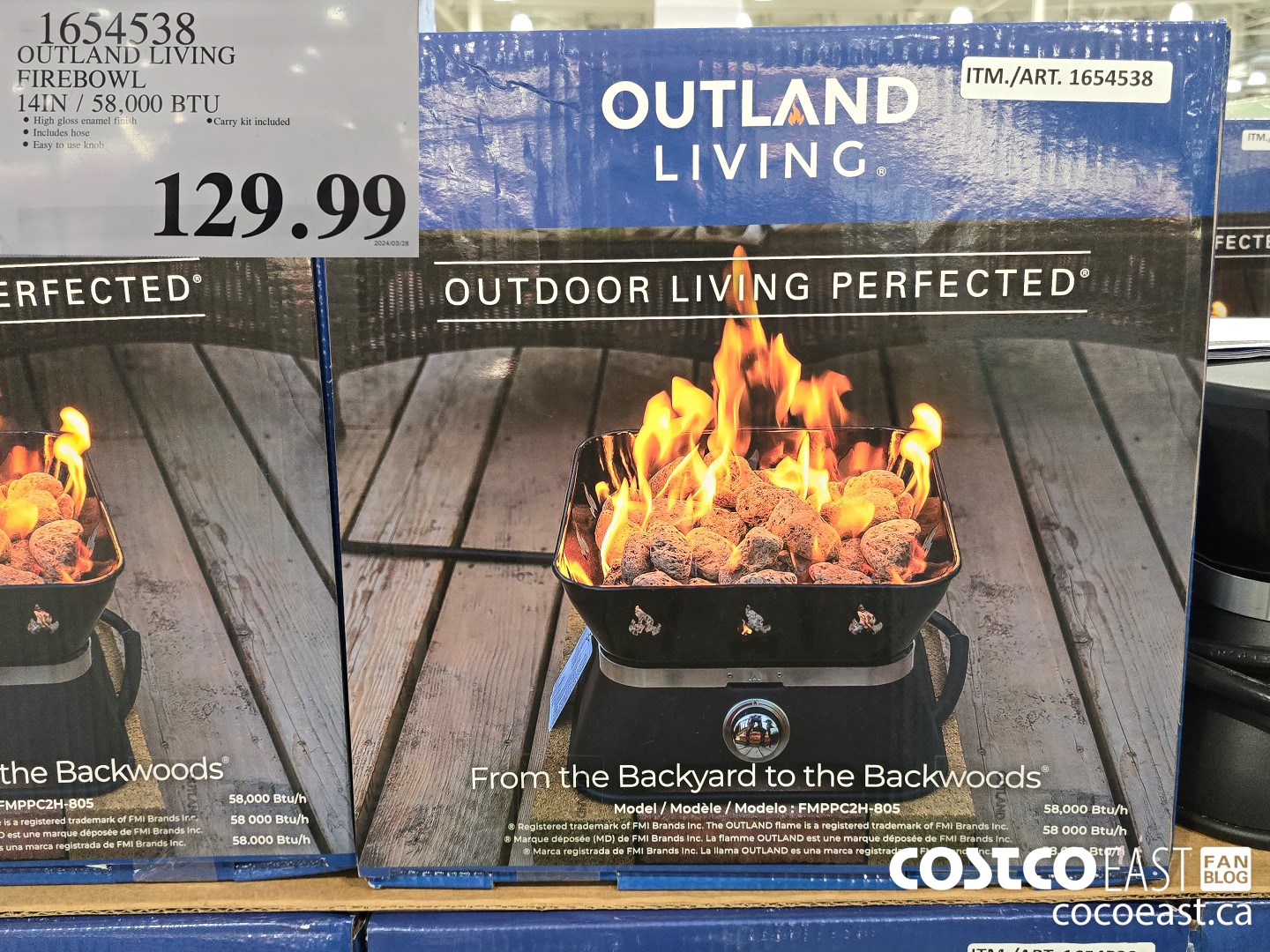1654538 OUTLAND LIVING FIREBOWL 14IN / 58,000 BTU $129.99