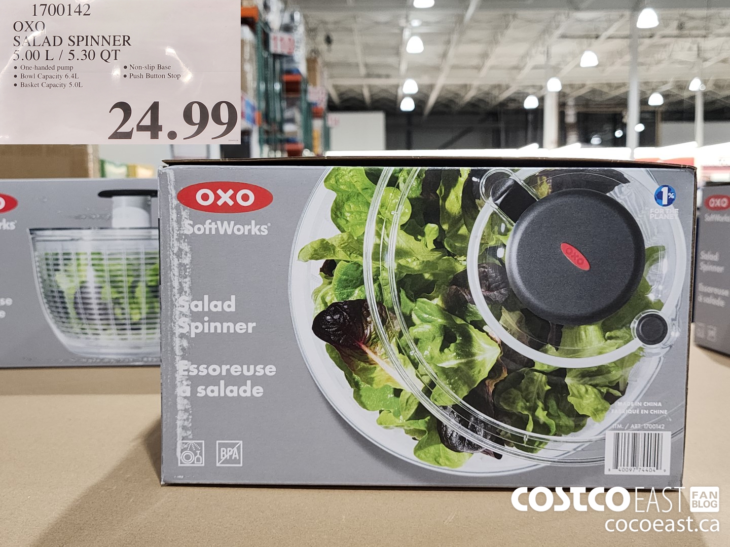 1700142 OXO SALAD SPINNER 5.00 L/ 5.30 QT $24.99