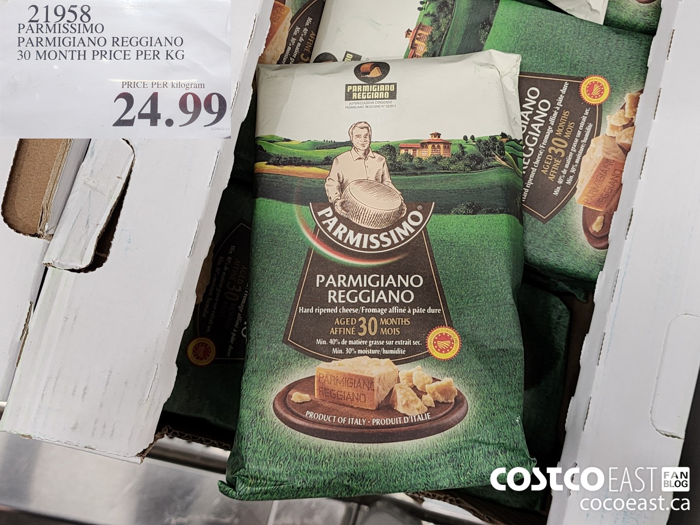 21958 PARMISSIMO PARMIGIANO REGGIANO 30 MONTH PRICE PER KG $24.99