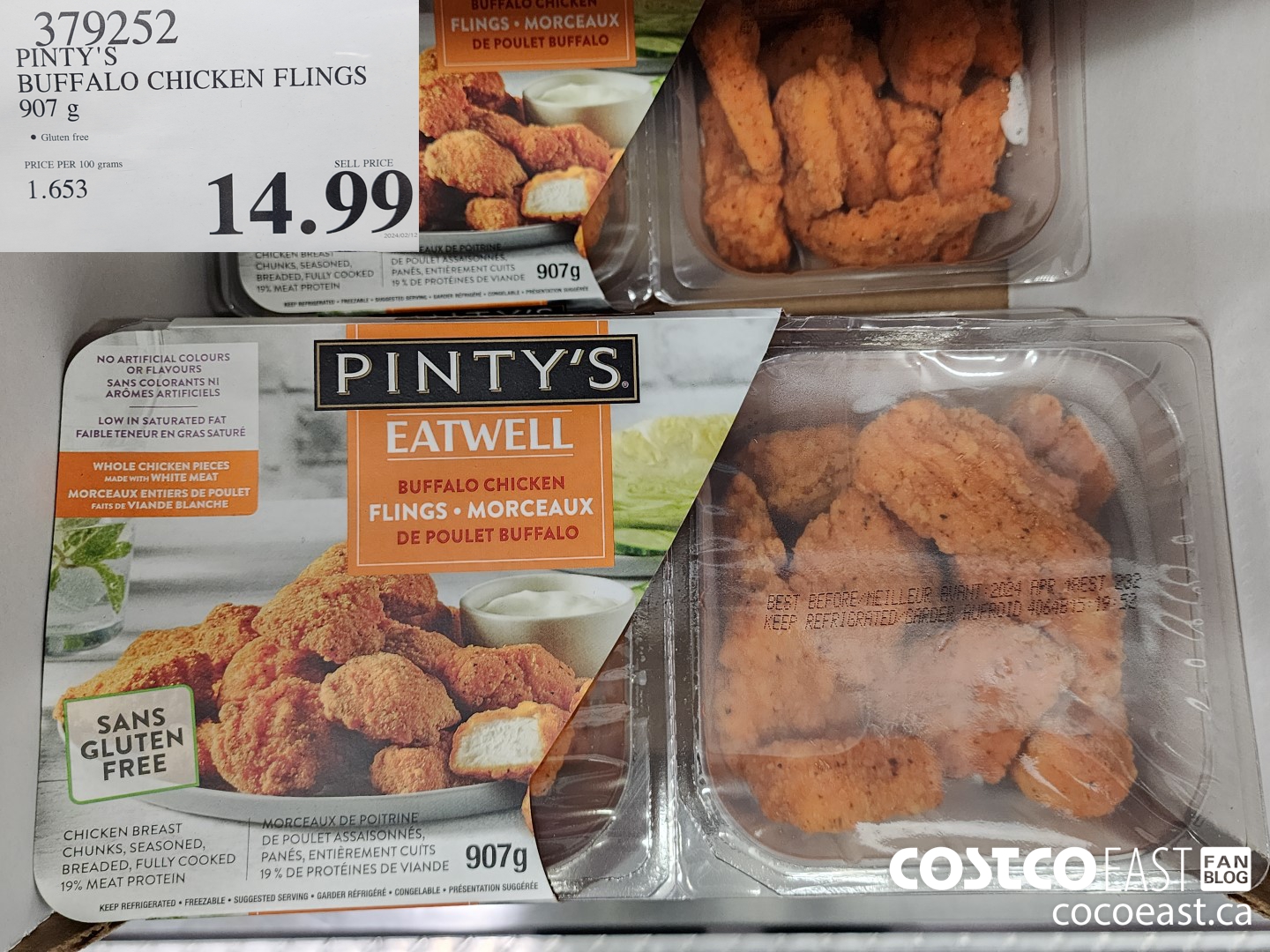 379252 PINTY'S BUFFALO CHICKEN FLINGS 907 g $14.99