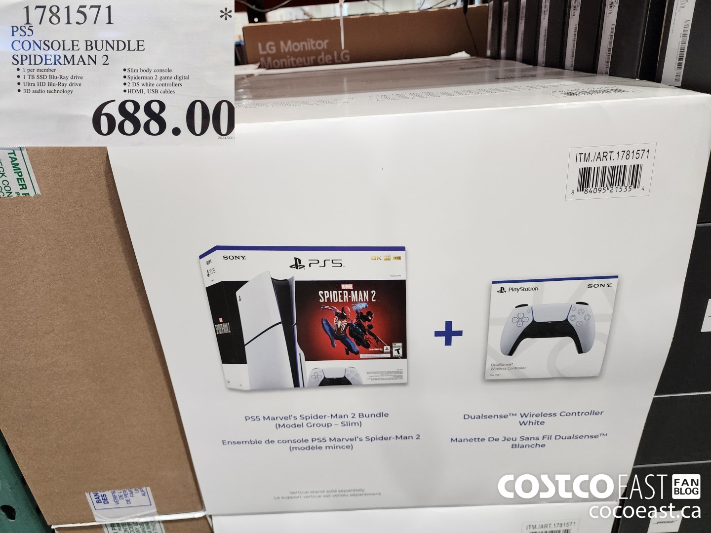 1781571 PS5 CONSOLE BUNDLE SPIDERMAN 2 $688.00