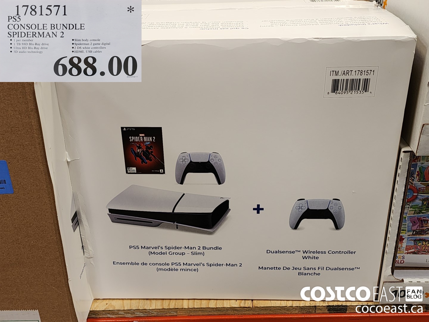 1781571 PS5 CONSOLE BUNDLE SPIDERMAN 2 $688.00