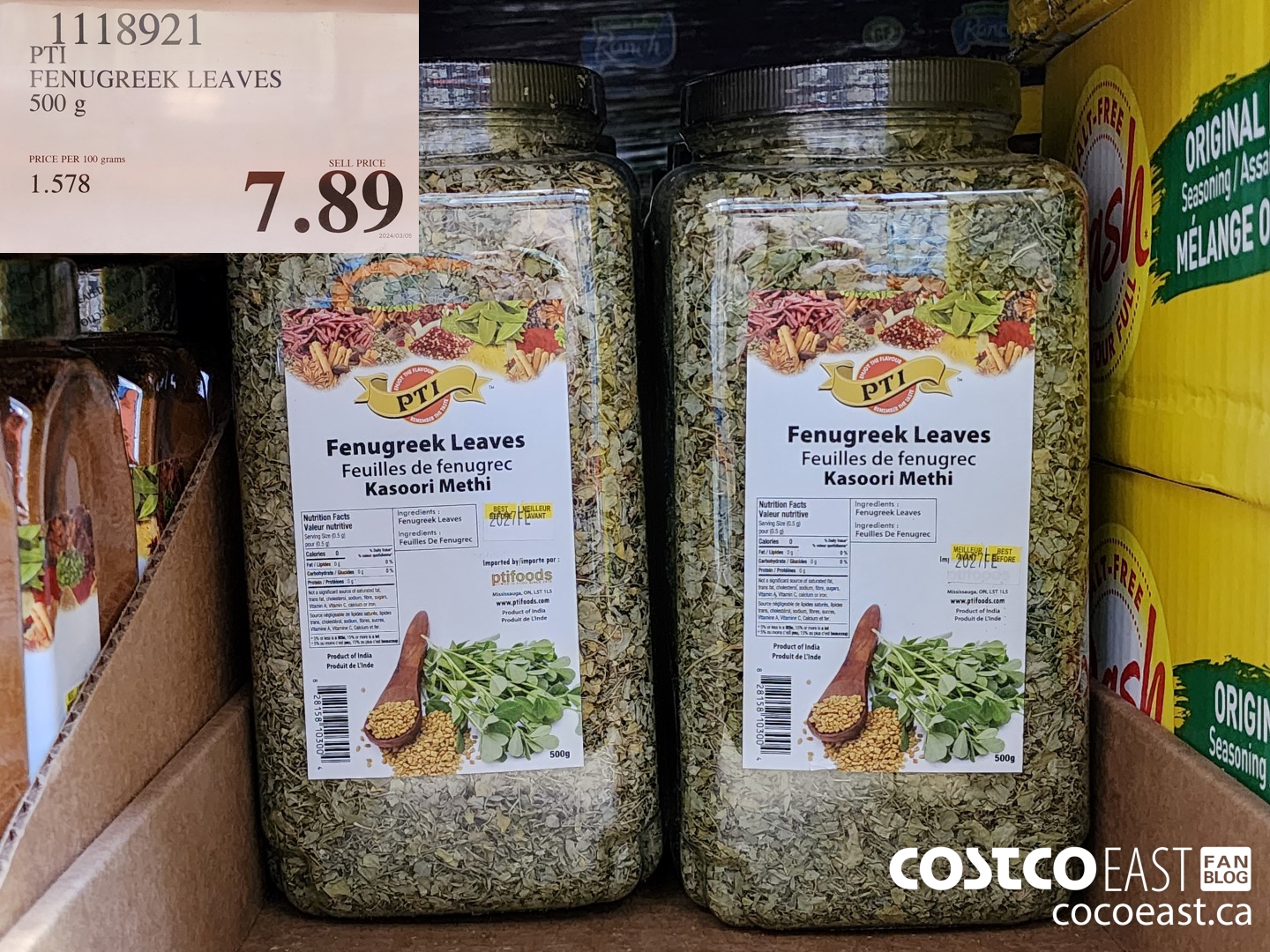 1118921 PTI FENUGREEK LEAVES 500 g $7.89