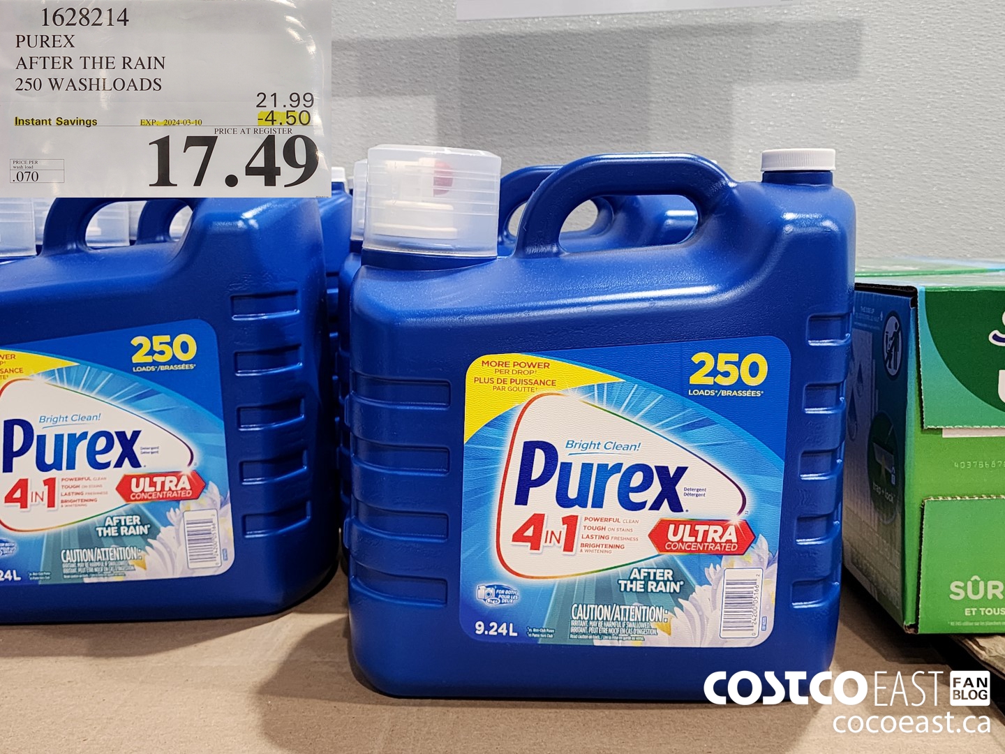 1628214 PUREX AFTER THE RAIN 250 washloads ($4.50 INSTANT SAVINGS EXPIRES ON 2024-03-10) $17.49