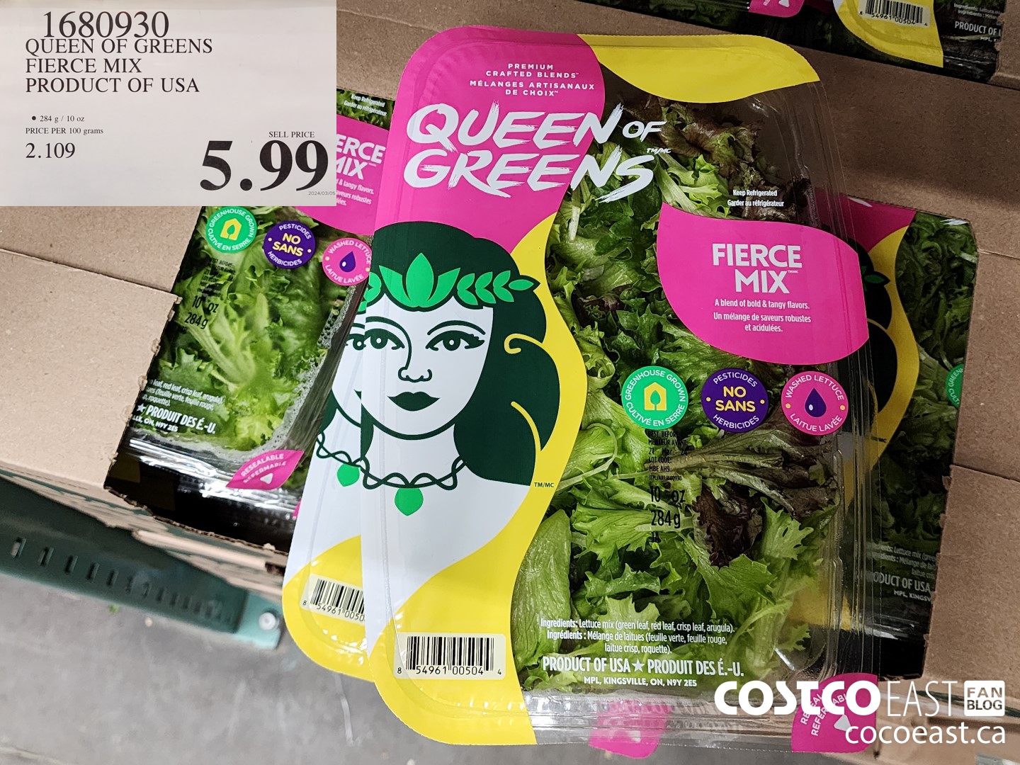 1680930 QUEEN OF GREENS FIERCE MIX PRODUCT OF USA $5.99