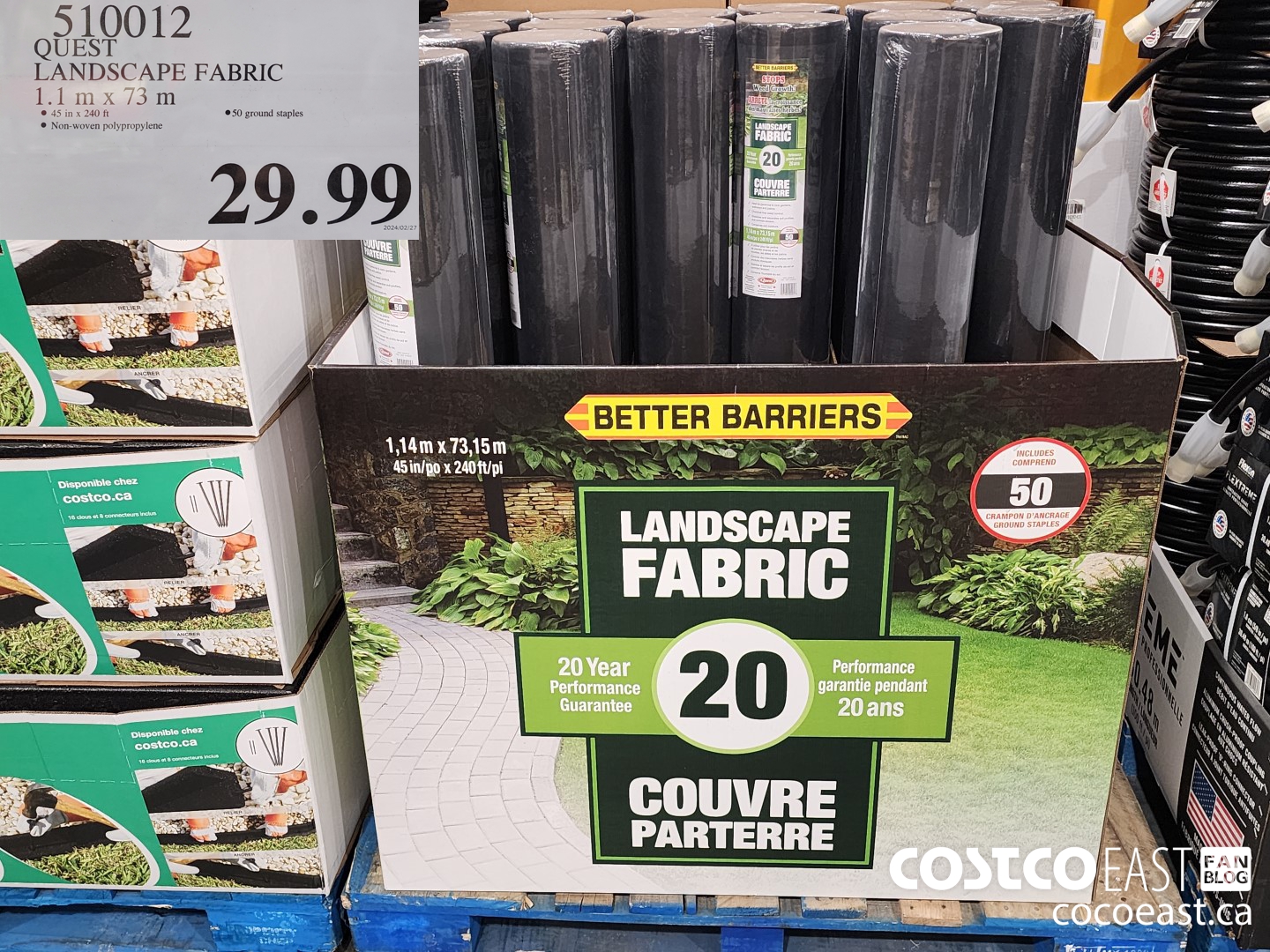 510012 QUEST LANDSCAPE FABRIC 1.1 M X 73 M $29.99