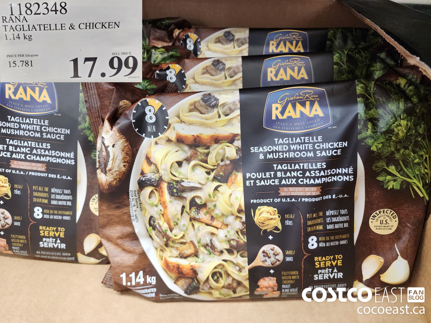 1182348 RANA TAGLIATELLE & CHICKEN 1.14 KG $17.99