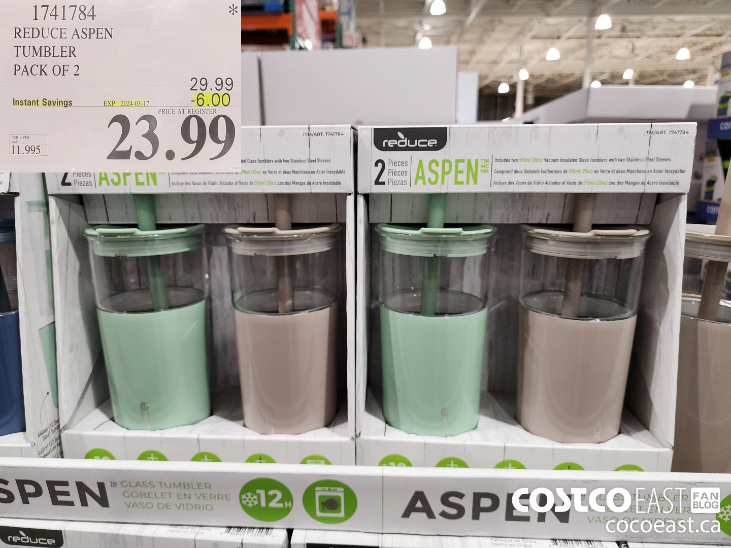1741784 REDUCE ASPEN TUMBLER PACK OF 2 ($6.00 INSTANT SAVINGS EXPIRES ON 2024-03-17) $23.99