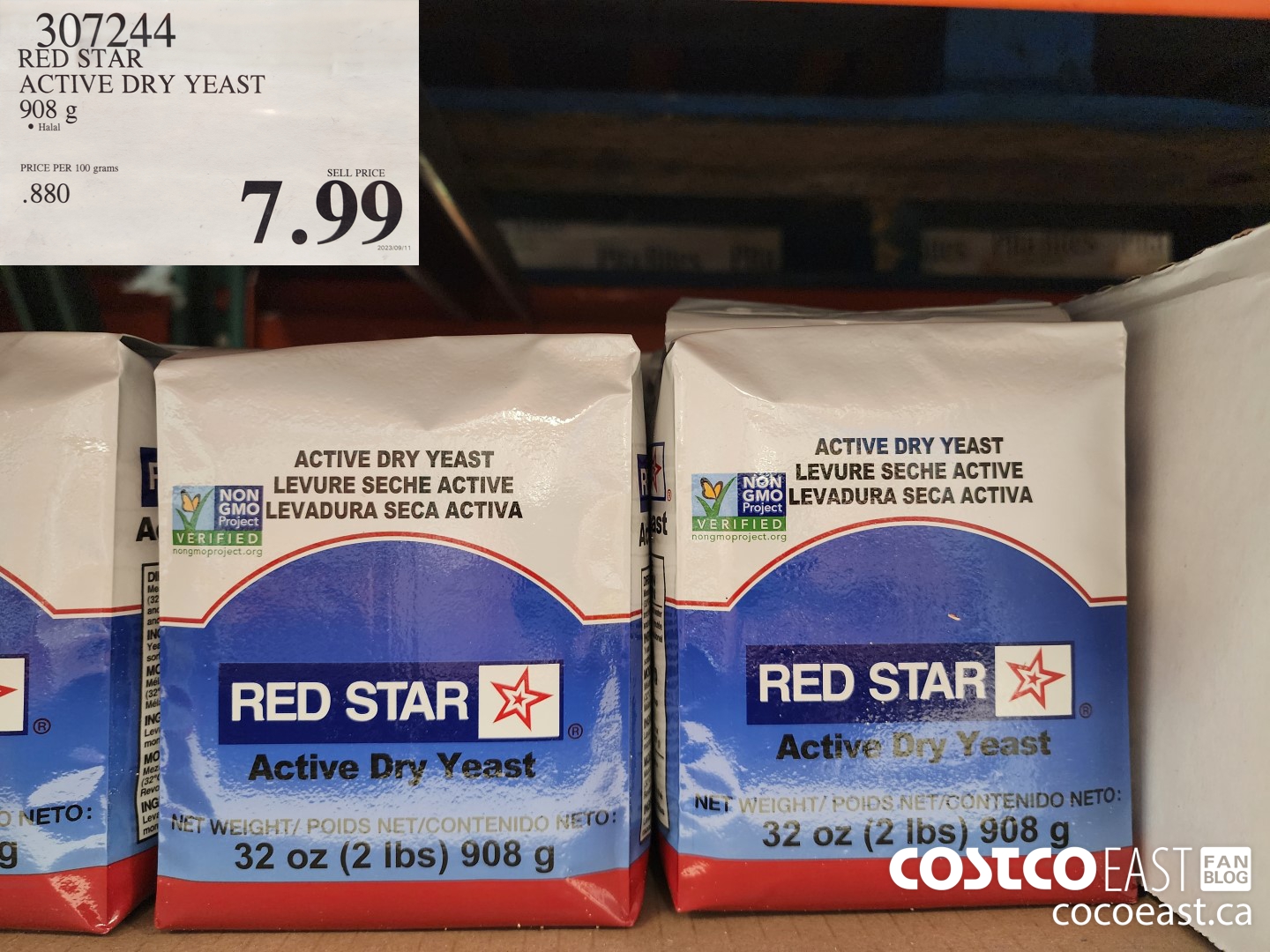 307244 RED STAR ACTIVE DRY YEAST 908 G $7.99