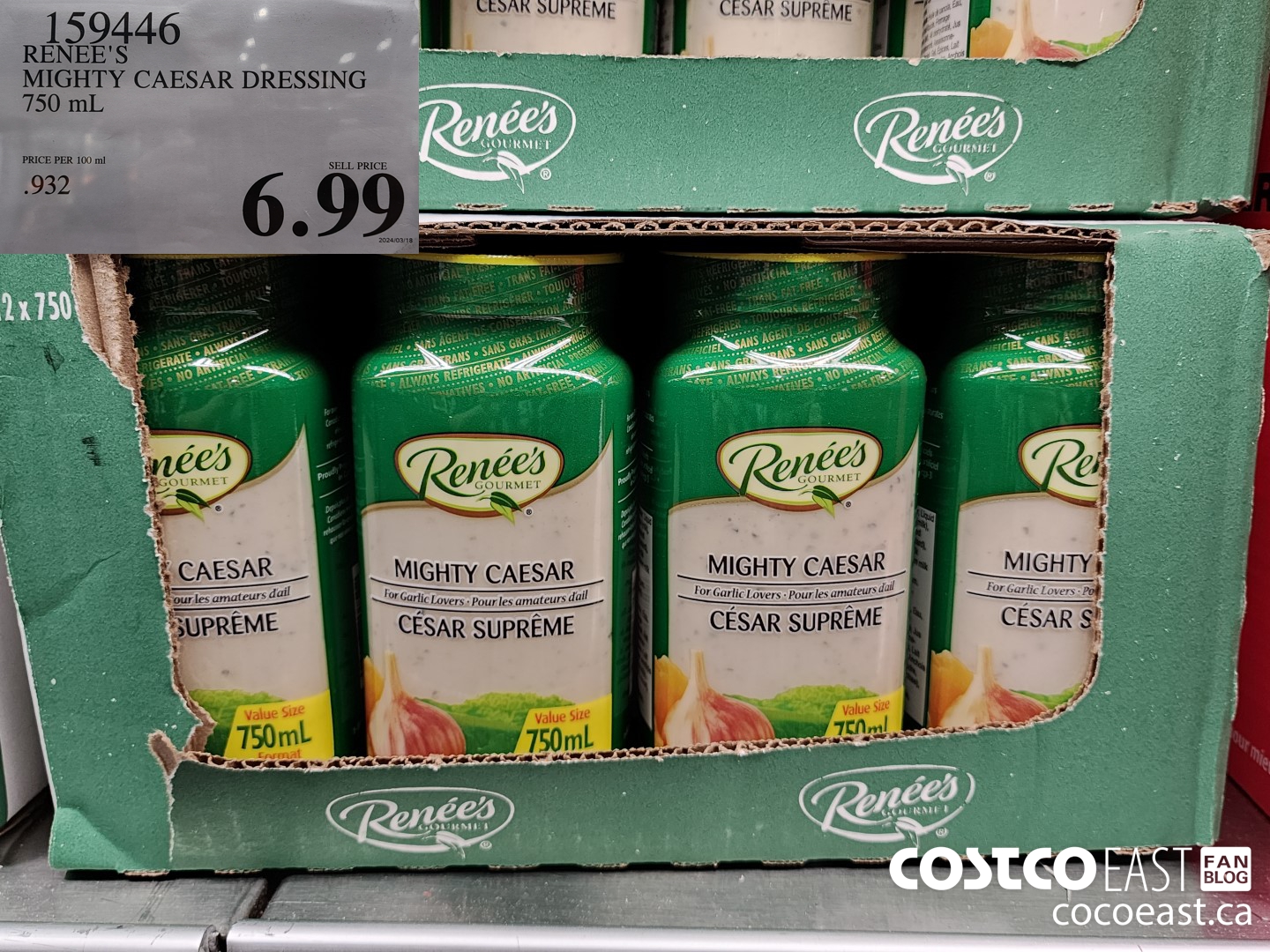 159446 RENEE'S MIGHTY CAESAR DRESSING 750 ML $6.99