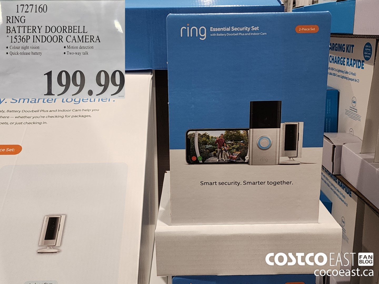 1727160 RING BATTERY DOORBELL 1536P INDOOR CAMERA $199.99