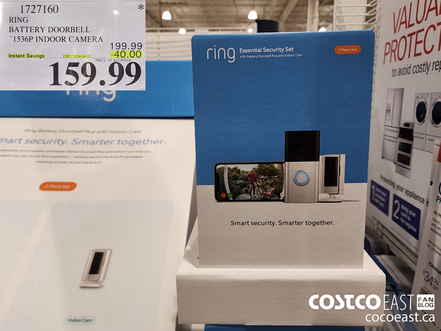 1727160 RING BATTERY DOORBELL 1536P INDOOR CAMERA ($40.00 INSTANT SAVINGS EXPIRES ON 2024-04-05) $159.99