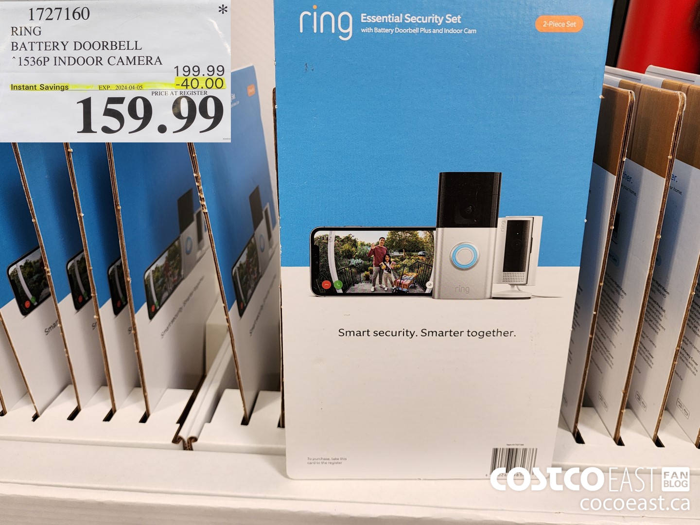 1727160 RING BATTERY DOORBELL 1536P INDOOR CAMERA ($40.00 INSTANT SAVINGS EXPIRES ON 2024-04-05) $159.99