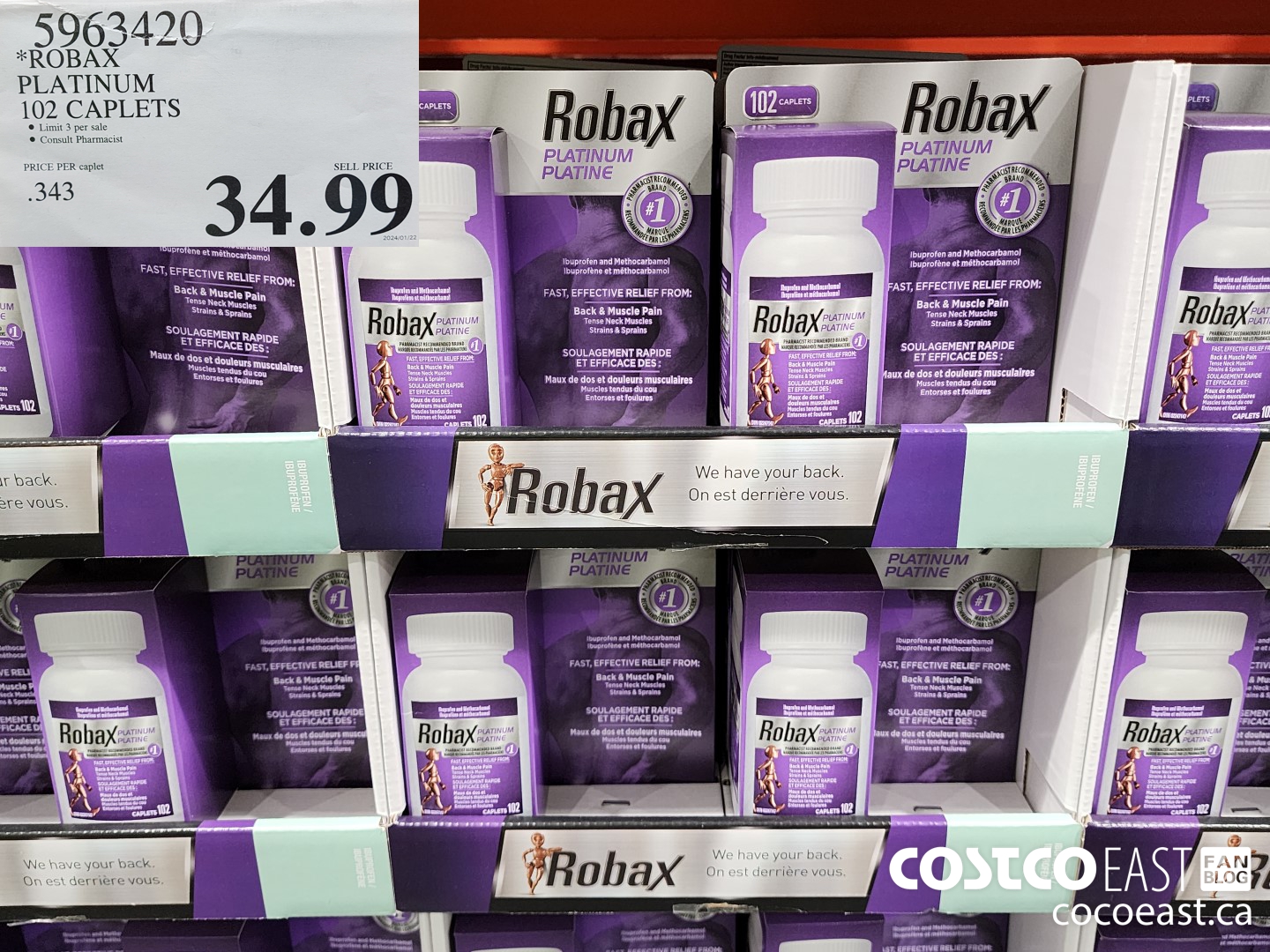 5963420 ROBAX PLATINUM 102 CAPLETS $34.99