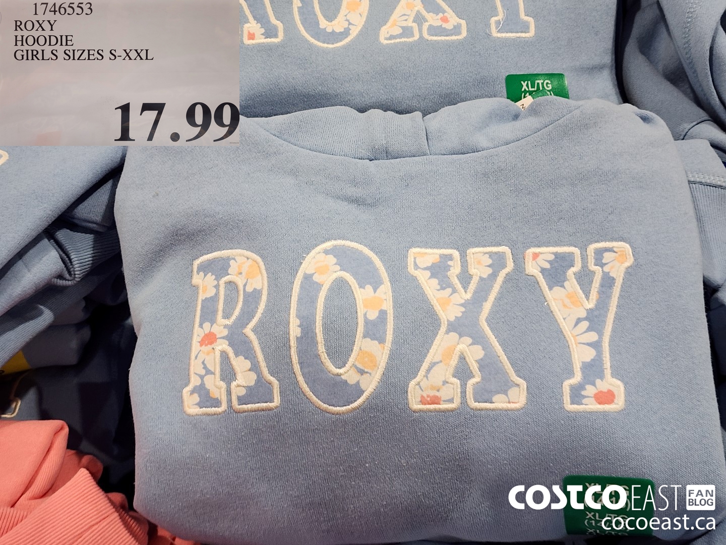 1746553 ROXY HOODIE GIRLS SIZES S-XXL $17.99