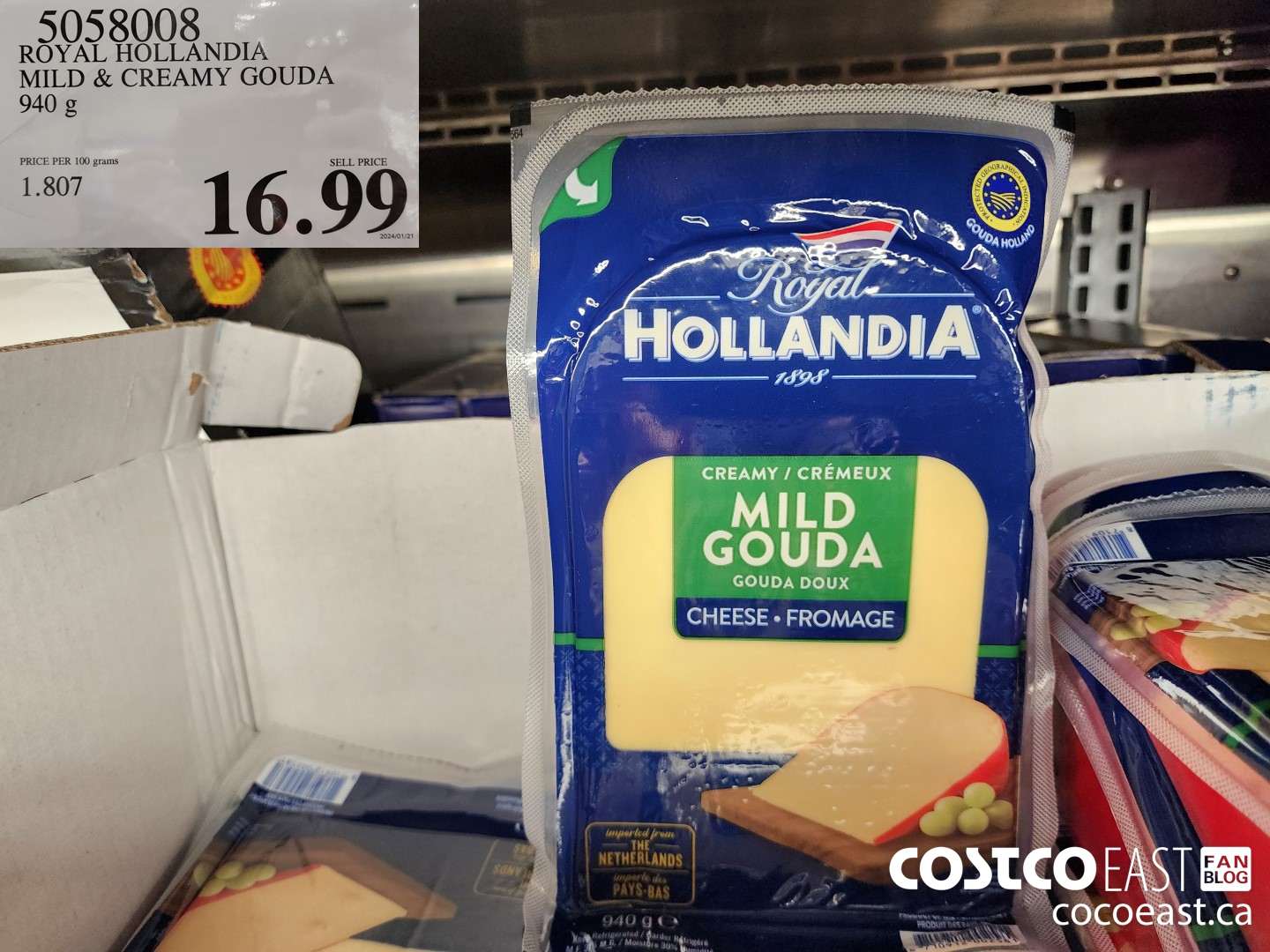 5058008 ROYAL HOLLANDIA MILD & CREAMY GOUDA 940 G $16.99