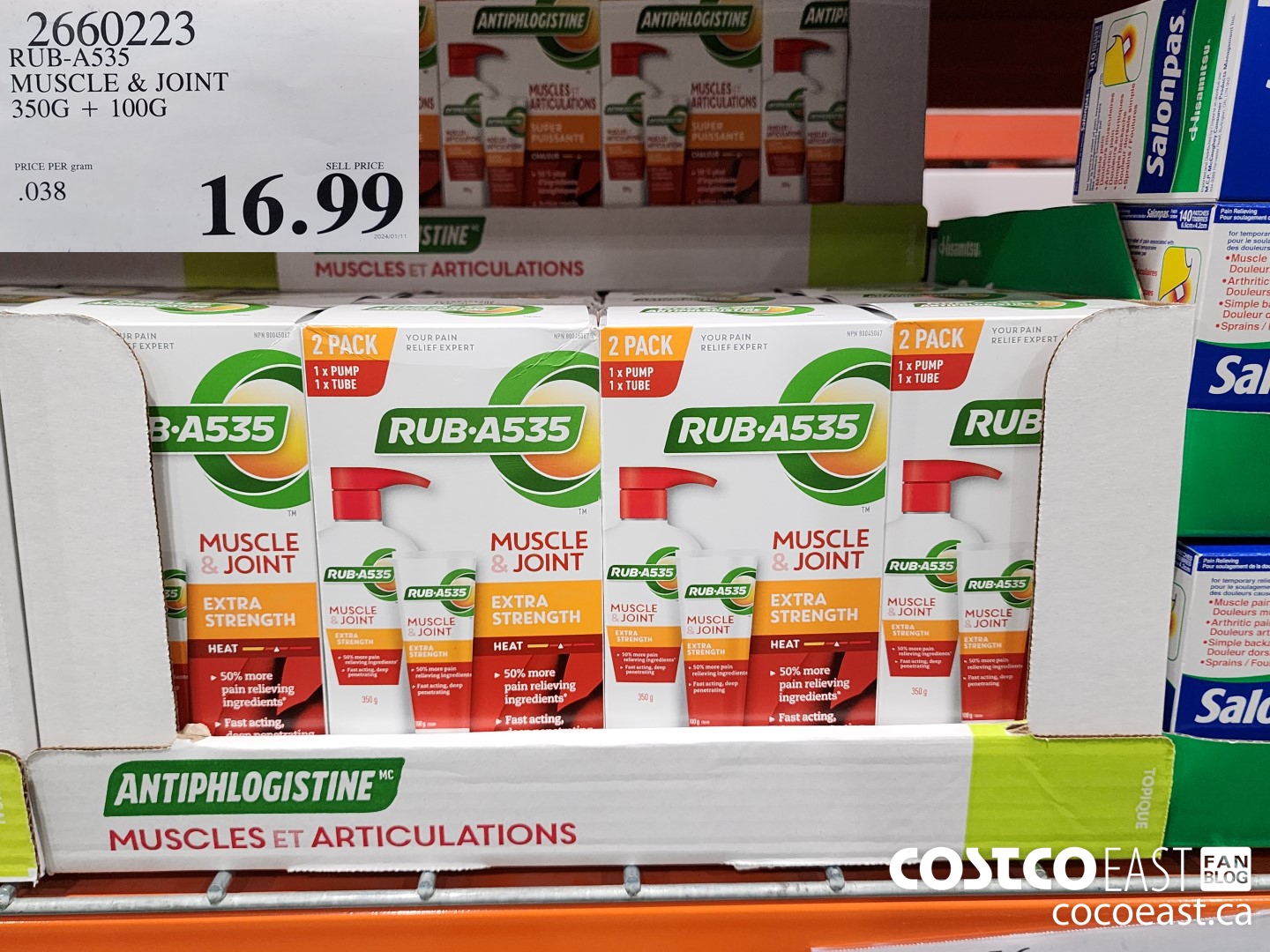 2660223 RUB-A535 MUSCLE & JOINT 350G + 100G $16.99