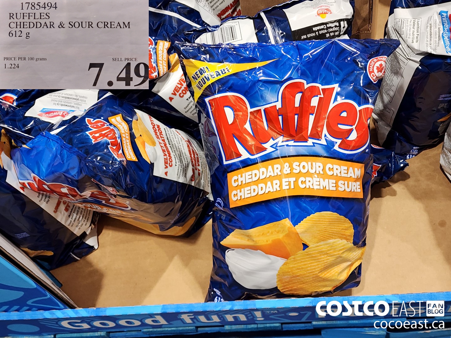 1785494 RUFFLES CHEDDAR & SOUR CREAM 612 g $7.49