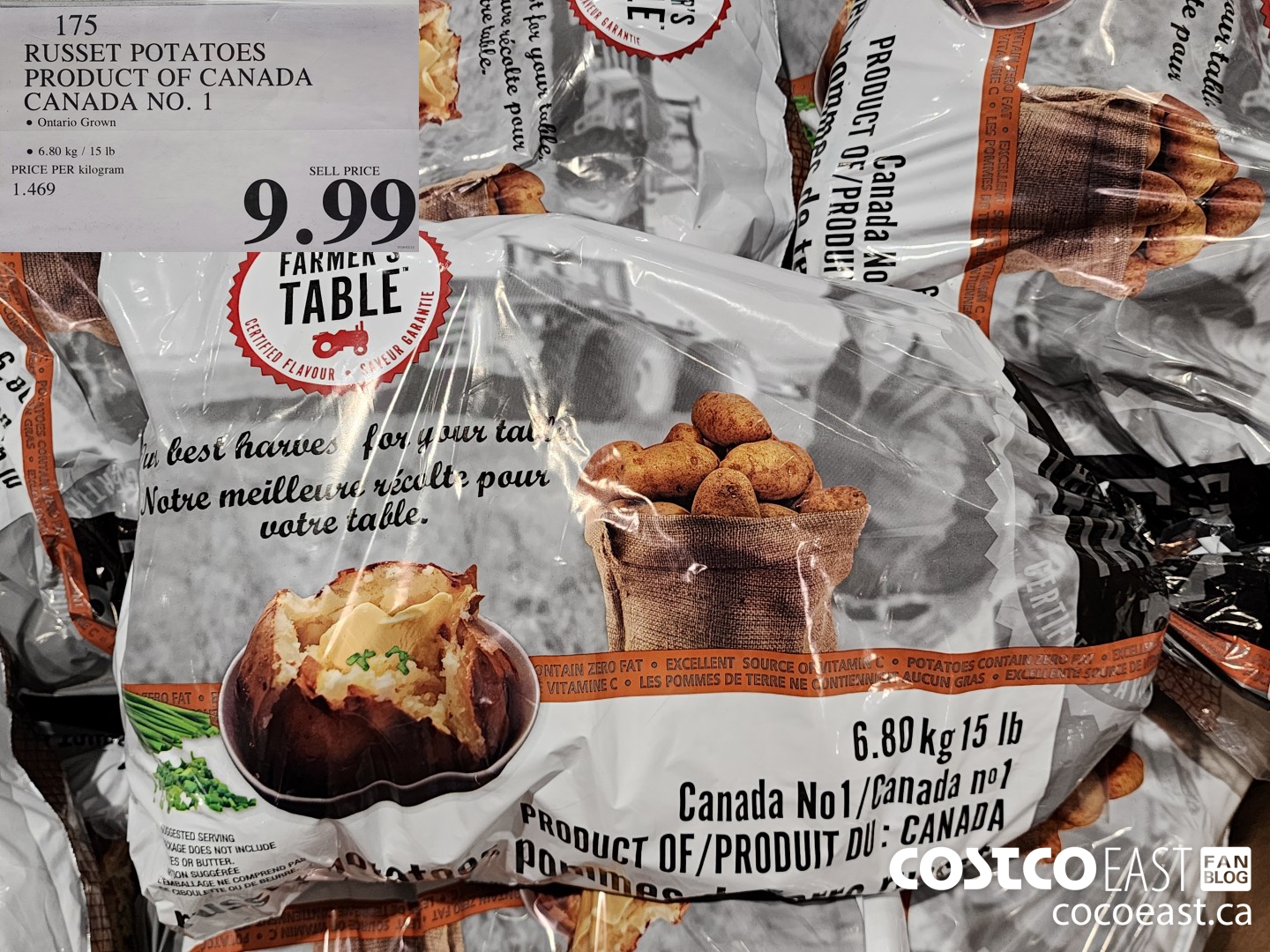 175 RUSSET POTATOES PRODUCT OF CANADA CANADA NO.1 $9.99