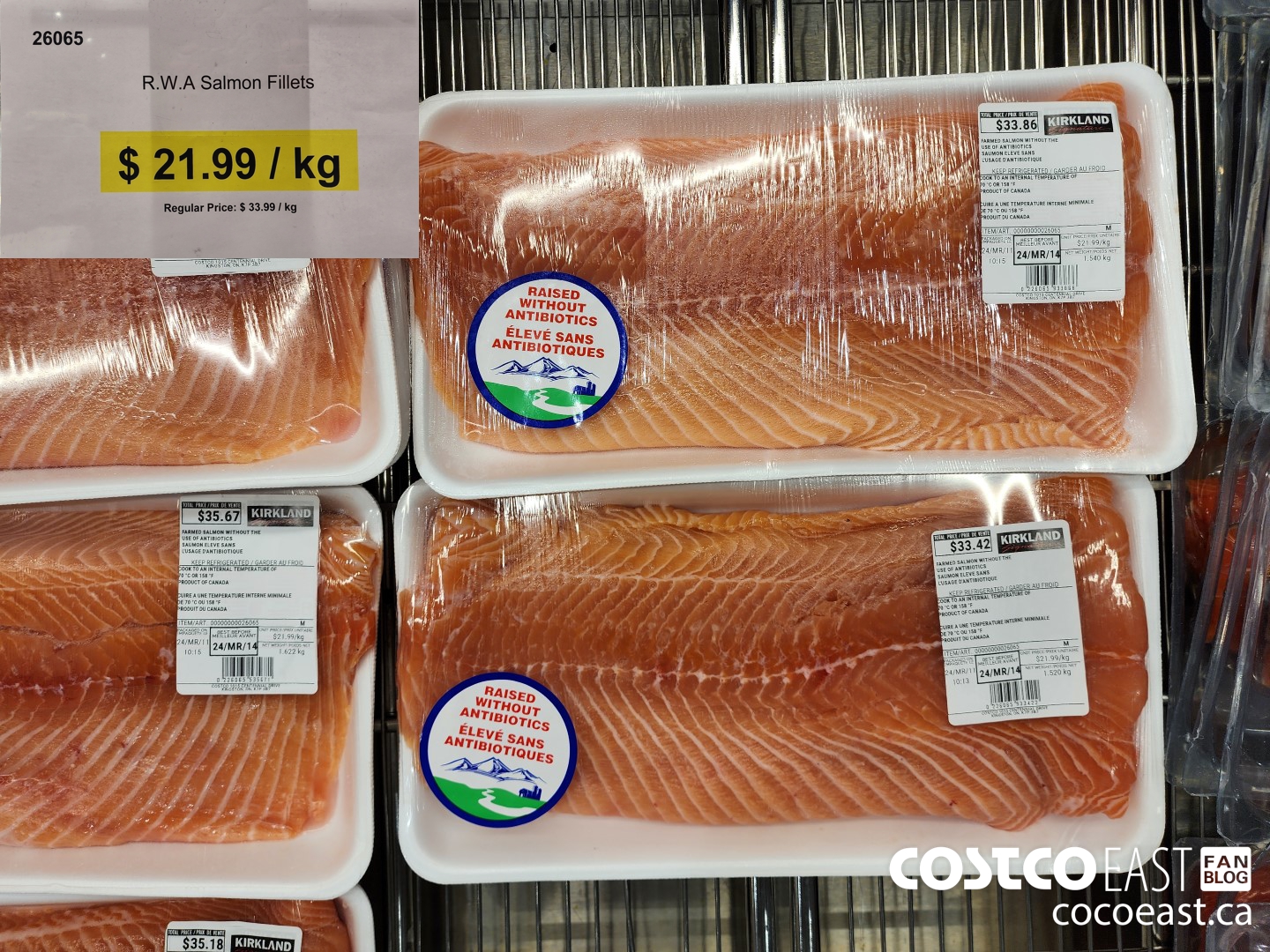 26065 R.W.A Salmon Fillets PRICE PER KG ($12.00 INSTANT SAVINGS)