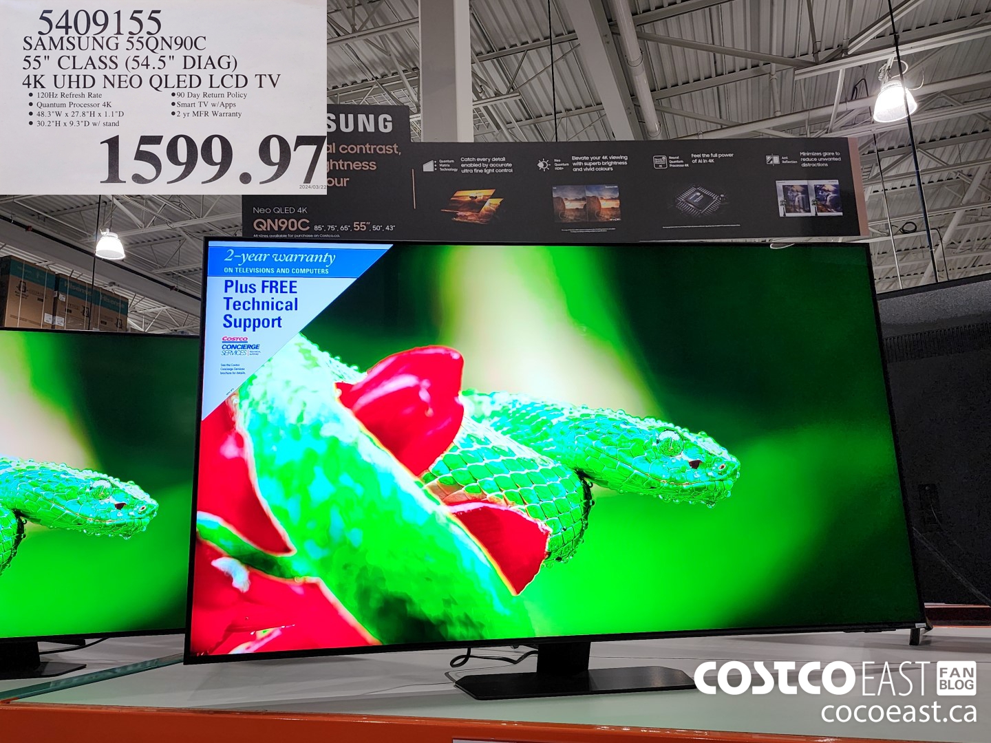 5409155 SAMSUNG 55QN90C 55” CLASS (54.5