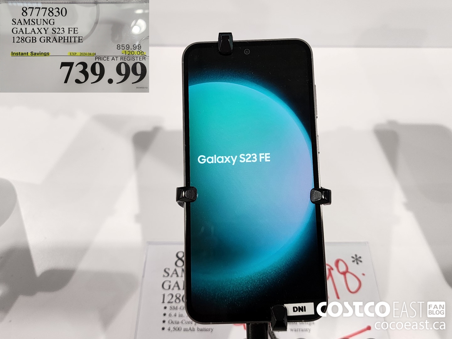 8777830 SAMSUNG GALAXY S23 FE 128GB GRAPHITE ($120.00 INSTANT SAVINGS EXPIRES ON 2024-04-04) $739.99
