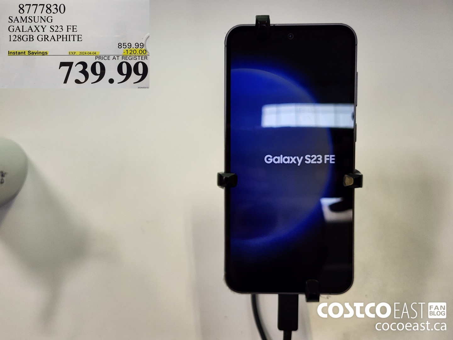 8777830 SAMSUNG GALAXY S23 FE 128GB GRAPHITE  ($120.00 INSTANT SAVINGS EXPIRES ON 2024-04-04) $739.99