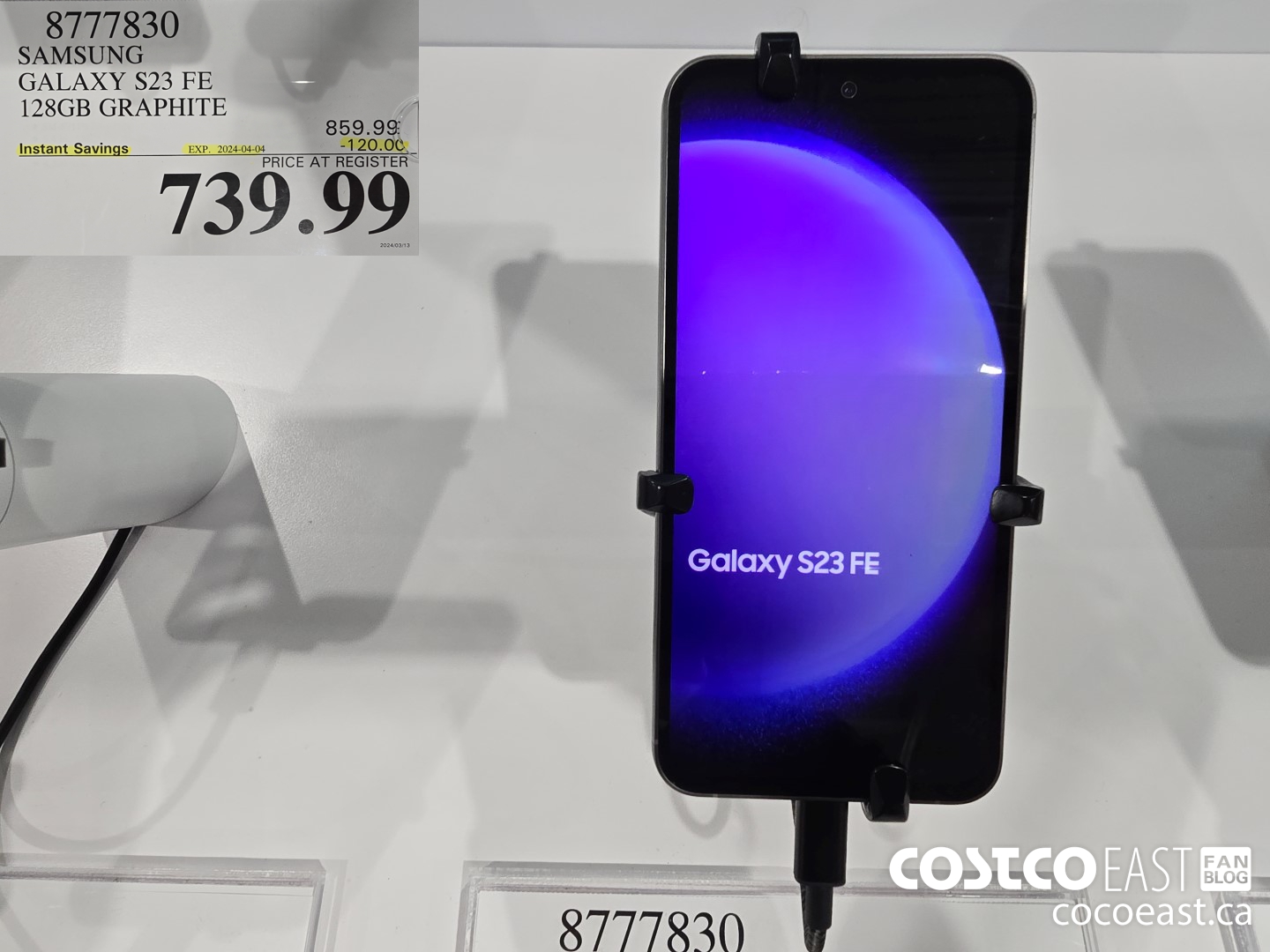 8777830 SAMSUNG GALAXY S23 FE 128GB GRAPHITE ($120.00 INSTANT SAVINGS EXPIRES ON 2024-04-04) $739.99