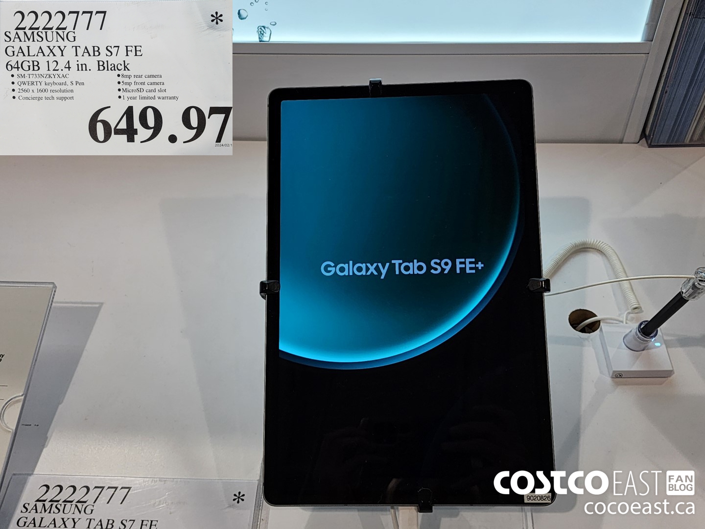 2222777 SAMSUNG GALAXY TAB S7 FE 64GB 12.4 IN. BLACK $649.97