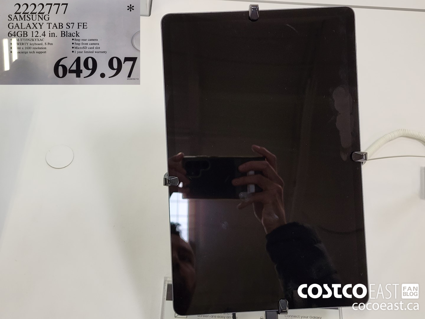 2222777 SAMSUNG GALAXY TAB S7 FE 64GB 12.4 IN. BLACK $649.97