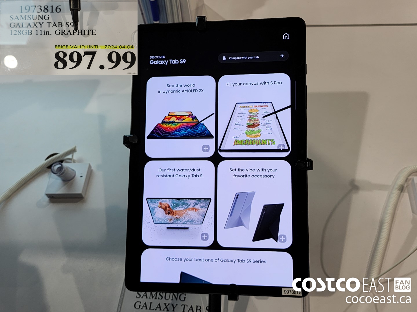 1973816 SAMSUNG GALAXY TAB S9 128GB 11 in. GRAPHITE $897.99