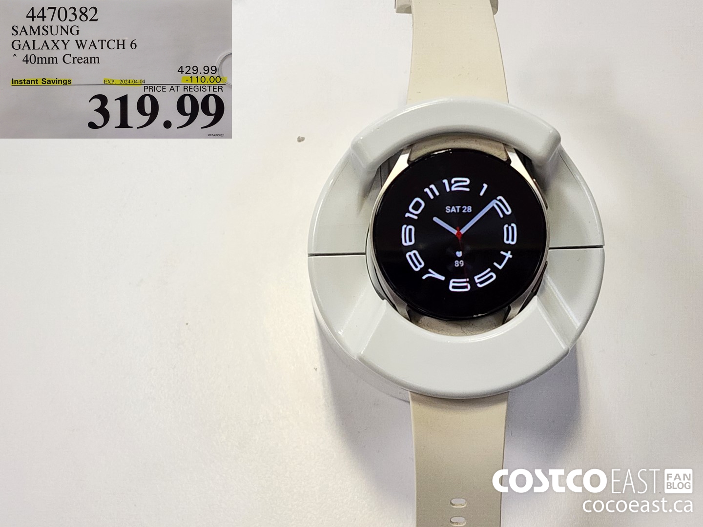 4470382 SAMSUNG GALAXY WATCH 6 40mm Cream ($110.00 INSTANT SAVINGS EXPIRES ON 2024-04-04) $319.99