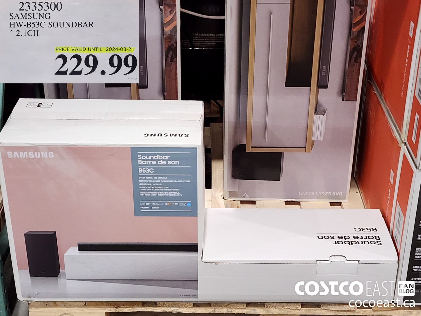 2335300 SAMSUNG HW-B53C SOUNDBAR 2.1 CH $229.99