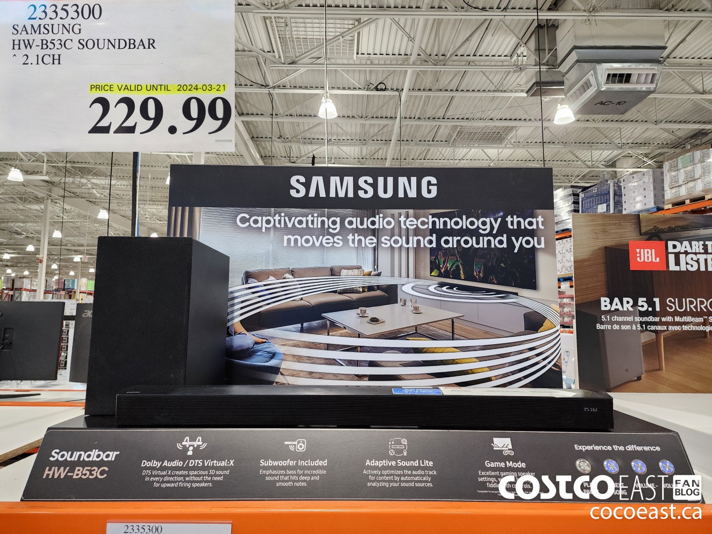 2335300 SAMSUNG HW-B53C SOUNDBAR 2.1 CH $229.99