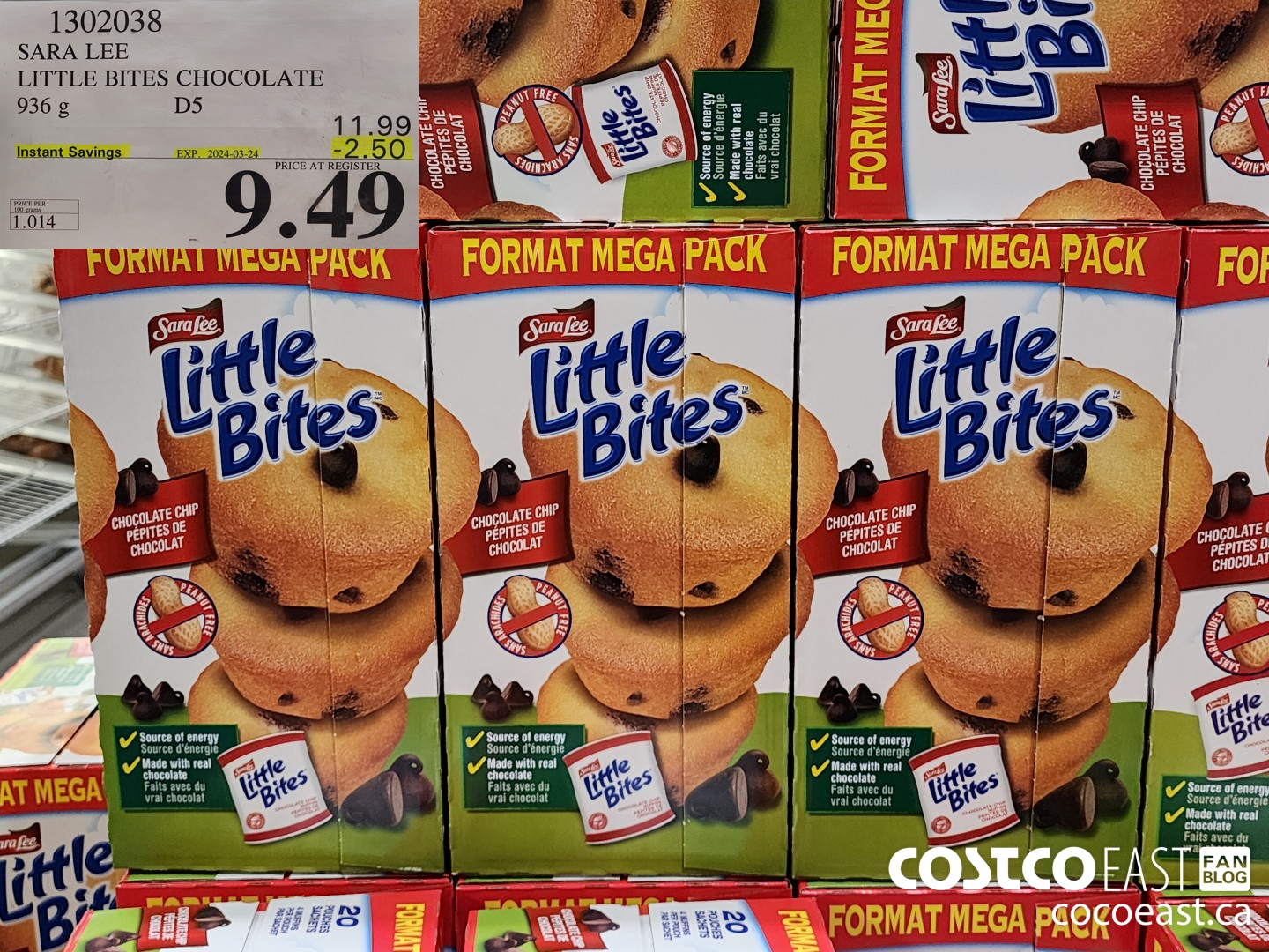 1302038 SARA LEE LITTLE BITES CHOCOLATE 936 g ($2.50 INSTANT SAVINGS EXPIRES ON 2024-03-24) $9.49