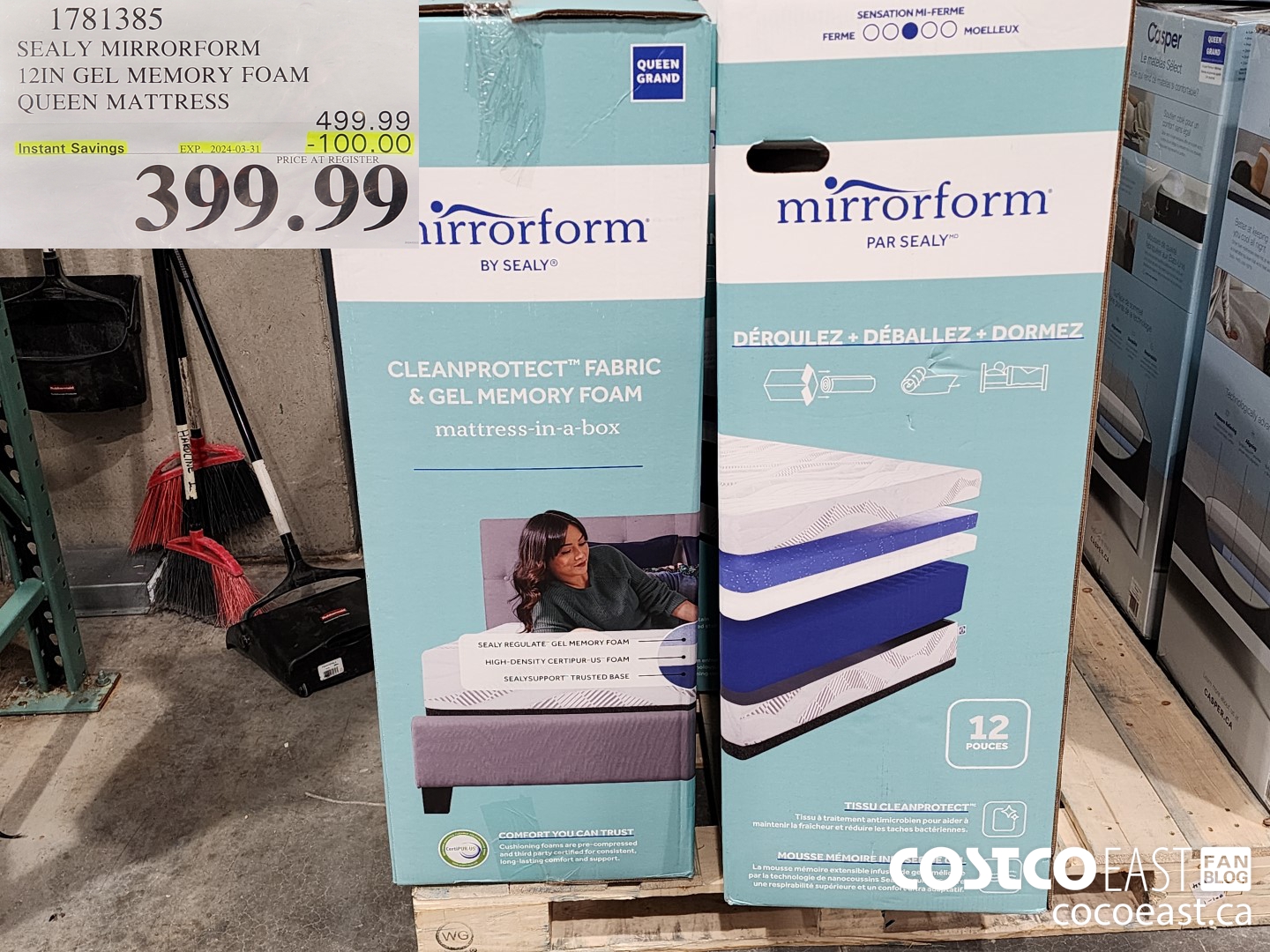 1781385 SEALY MIRRORFORM 12IN GEL MEMORY FOAM QUEEN MATTRESS ($100.00 INSTANT SAVINGS EXPIRES ON 2024-03-31) $399.99